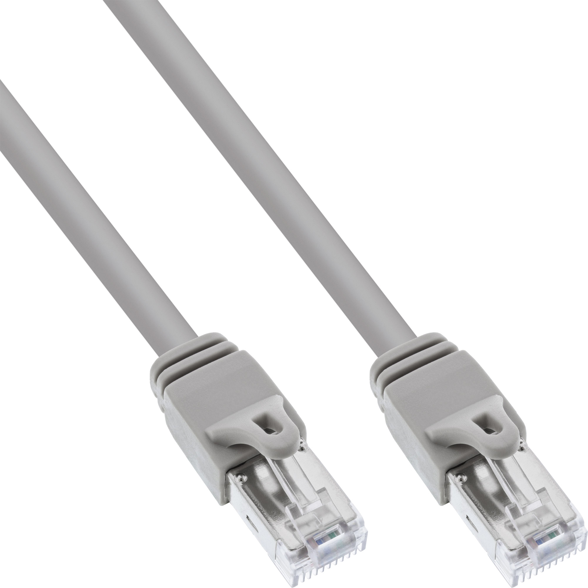 InLine® Patchkabel, S/FTP (PiMf), Cat.6 zertifiziert, 250MHz, PVC, Kupfer, grau, 0,3m