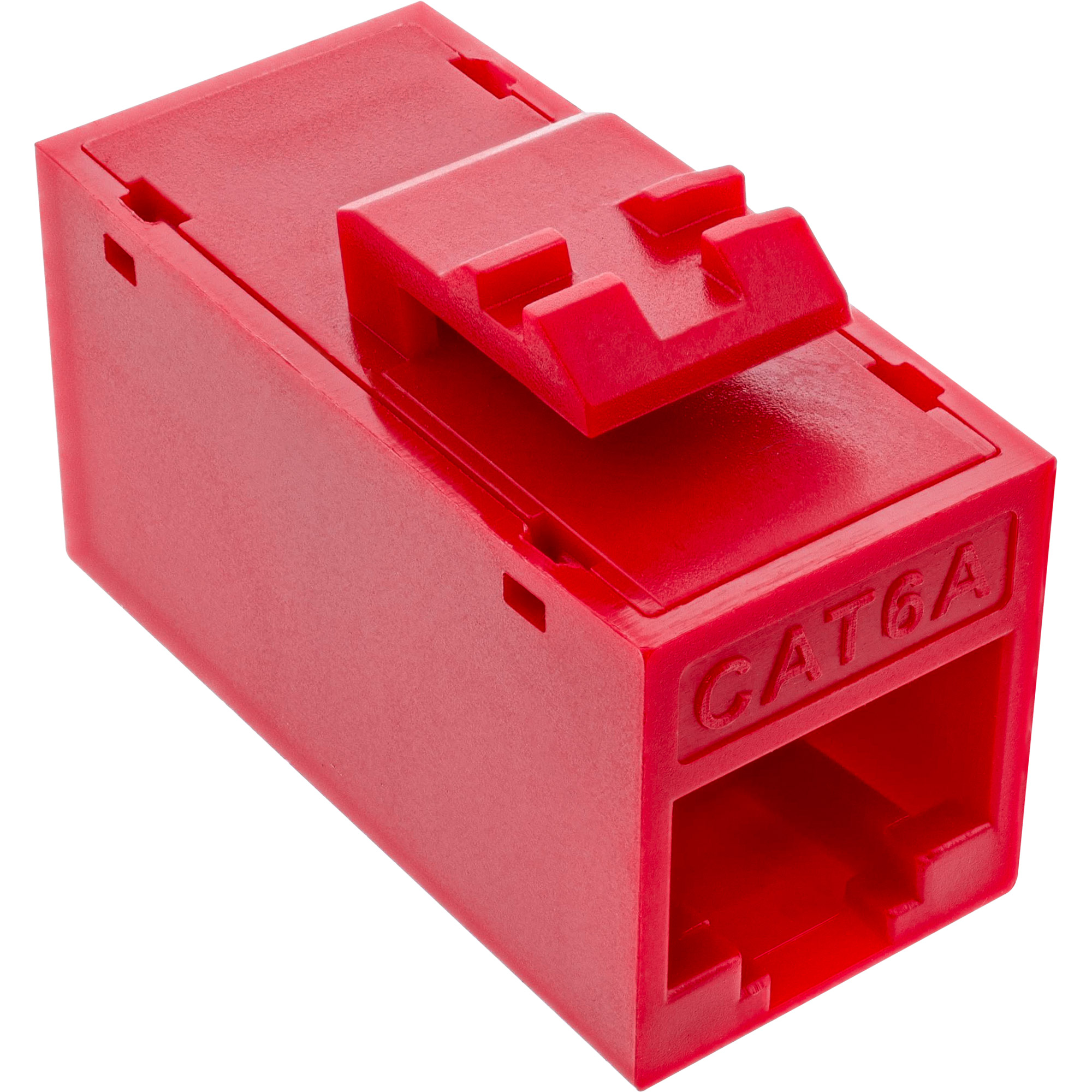 8er Pack InLine® Keystone RJ45 Buchse/Buchse, ungeschirmt, Cat.6A, rot