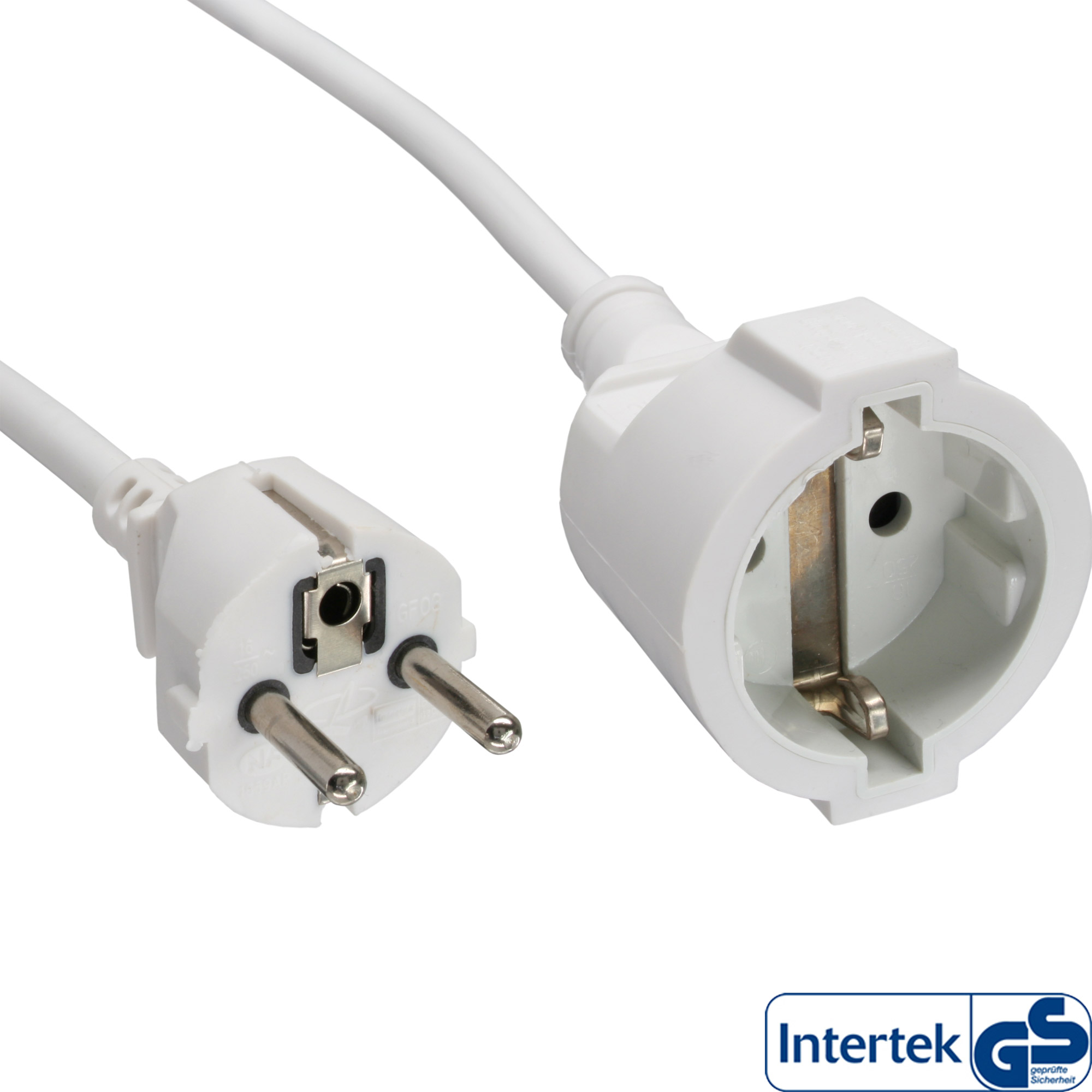 InLine® Strom-Verlängerung Schutzkontakt Stecker / Buchse, weiß, 10m