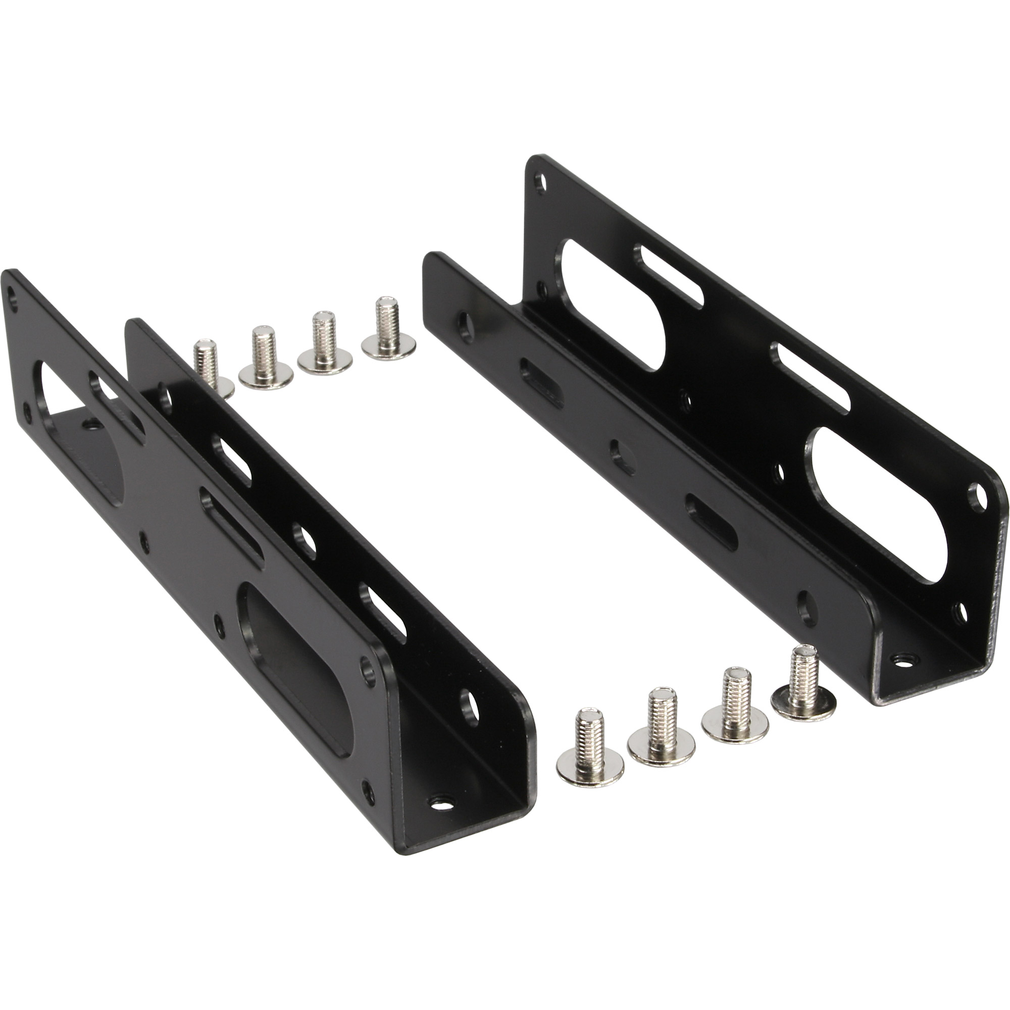 InLine® HDD/SSD Einbauschienen, 6,35cm (2,5 Zoll) zu 8,89cm (3,5 Zoll), nur Rahmen und Schrauben, schwarz
