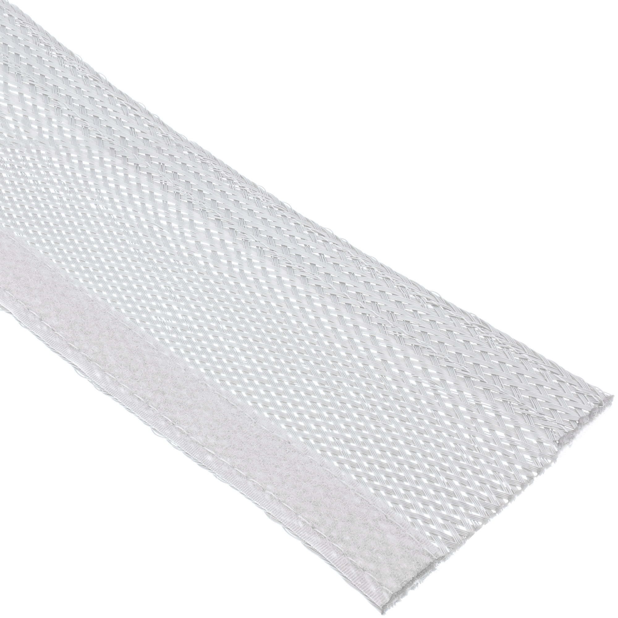 InLine® Kabelschlauch, Gewebeschlauch mit Klettverschluss, 1m x 25mm Durchmesser, weiß