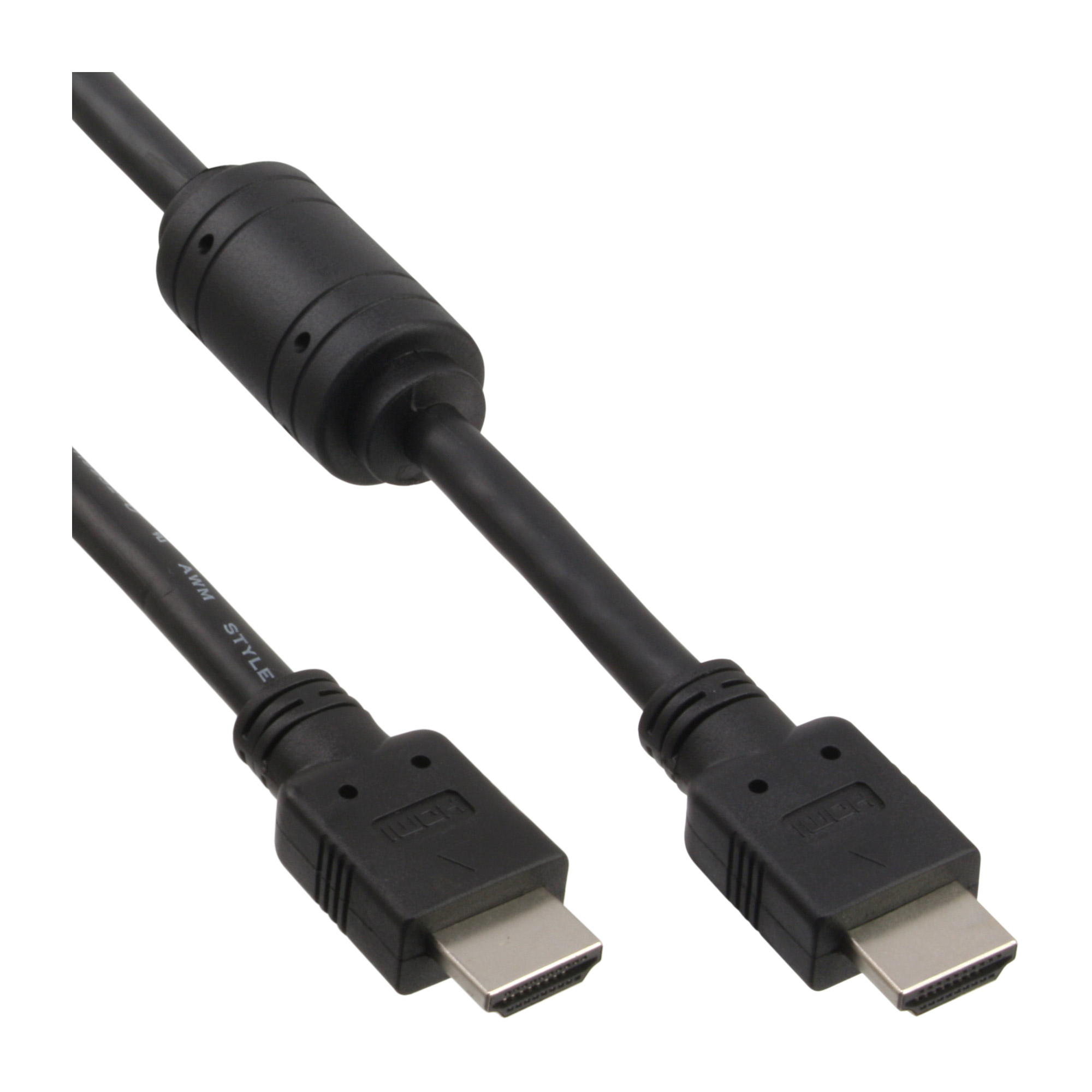 InLine® HDMI Kabel, HDMI-High Speed, Stecker / Stecker, schwarz, mit Ferrit, 5m