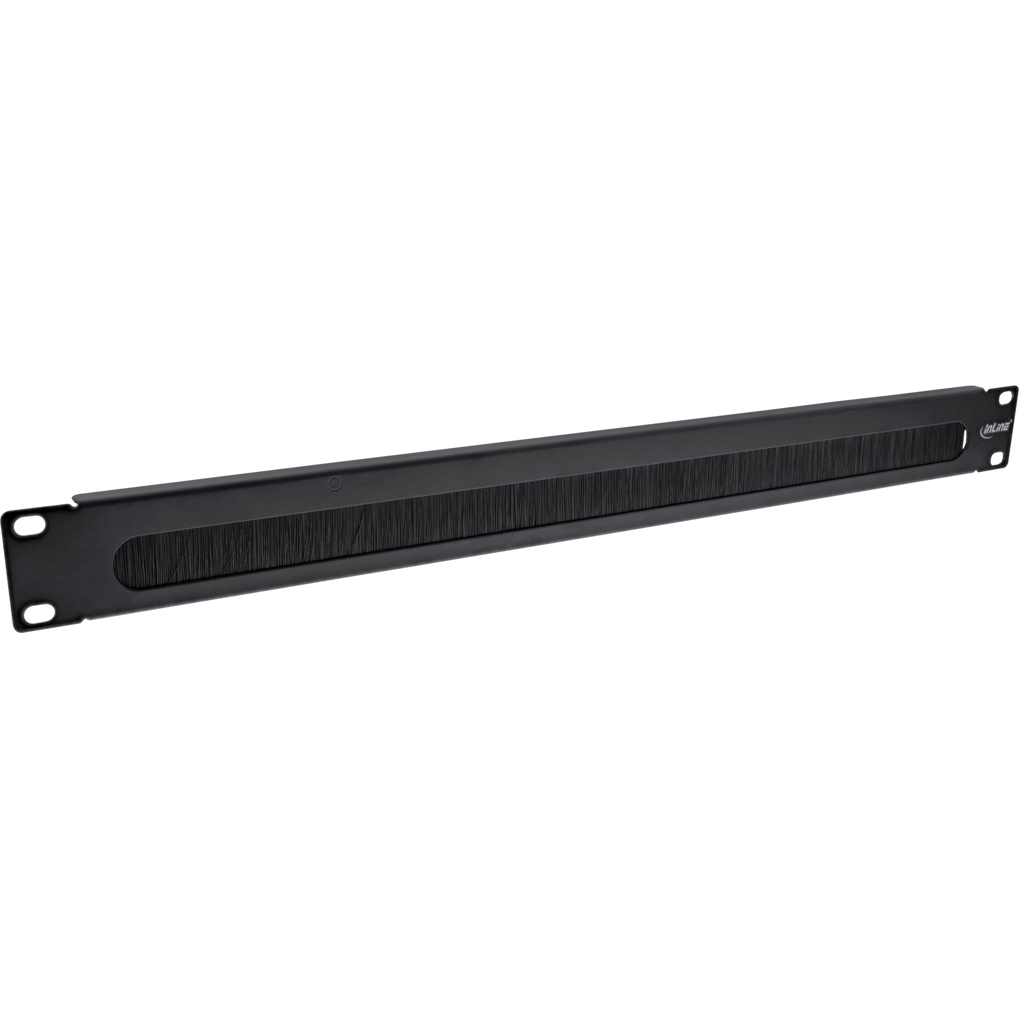 InLine® 19 Zoll Kabel Durchführungsplatte mit Bürste, 1HE, RAL 9005 schwarz