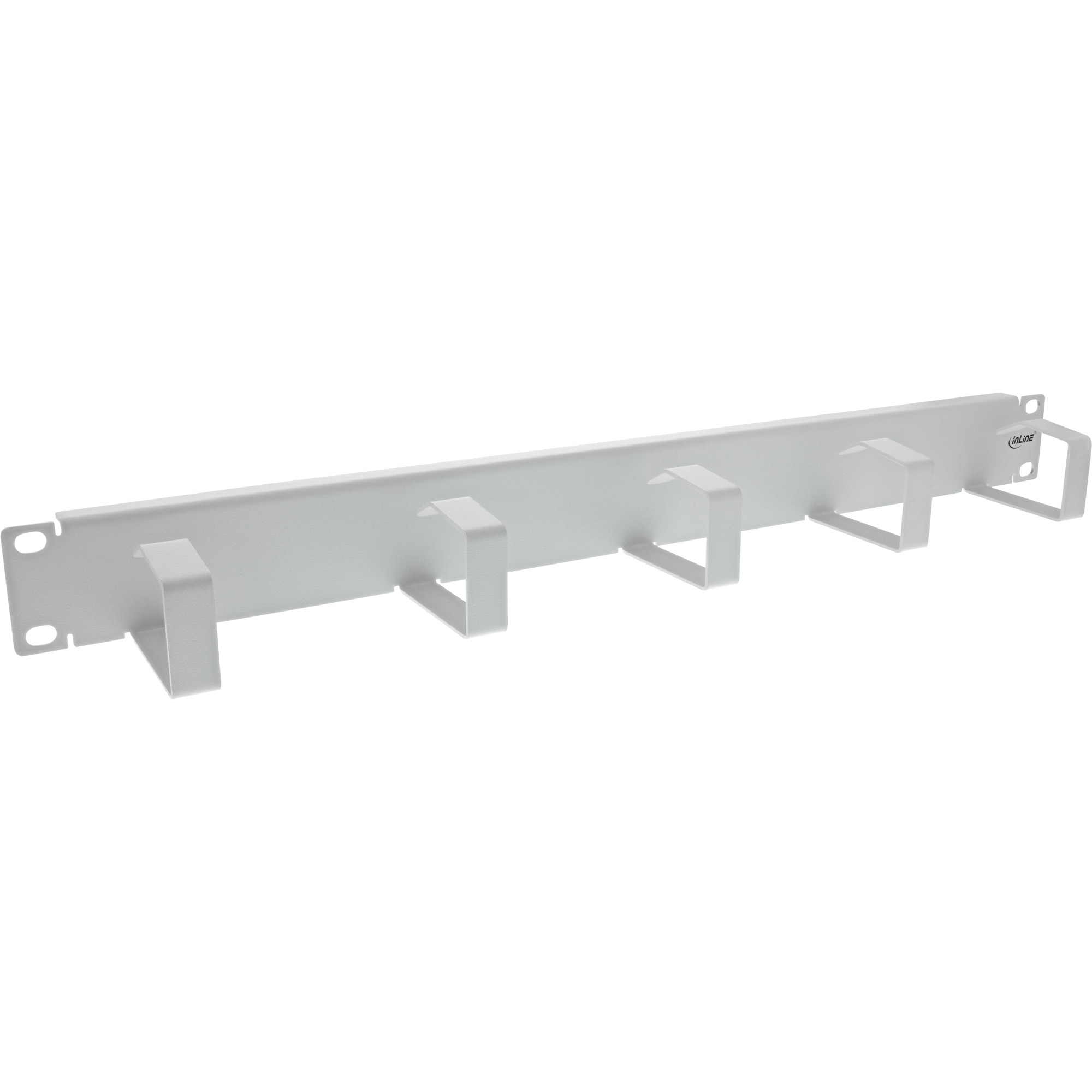 InLine® 19 Zoll Kabelführungspanel, 5 kleine Bügel, RAL 7035, grau