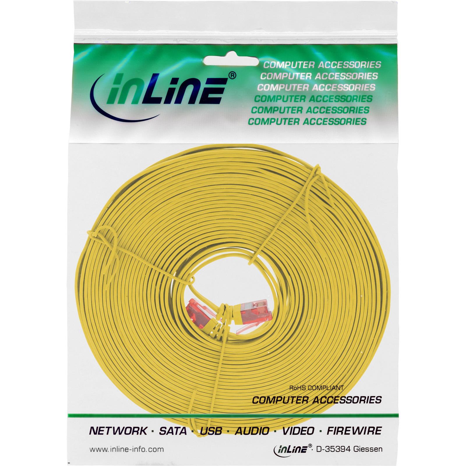 InLine® Patchkabel flach, U/UTP, Cat.6, gelb, 5m