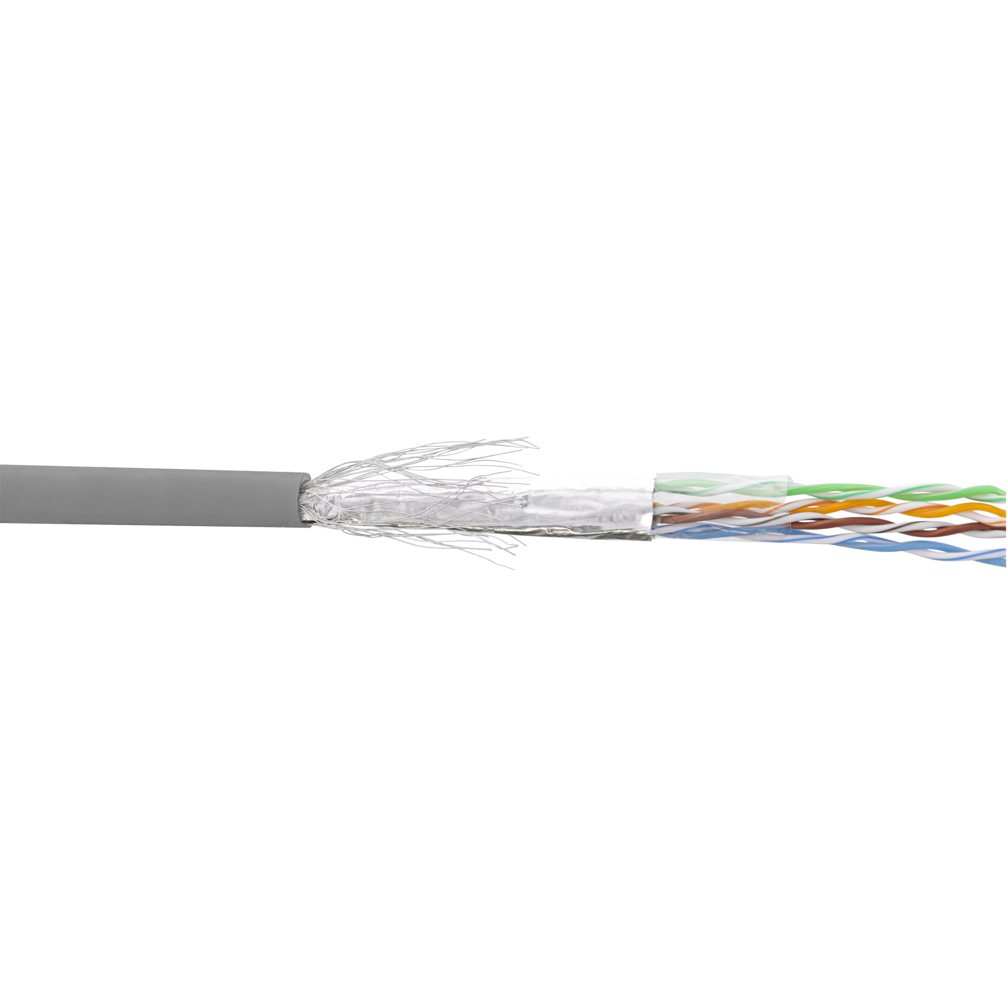 InLine® Patchkabel Cat.5e, grau, SF/UTP, AWG26, PVC, CCA, 100m