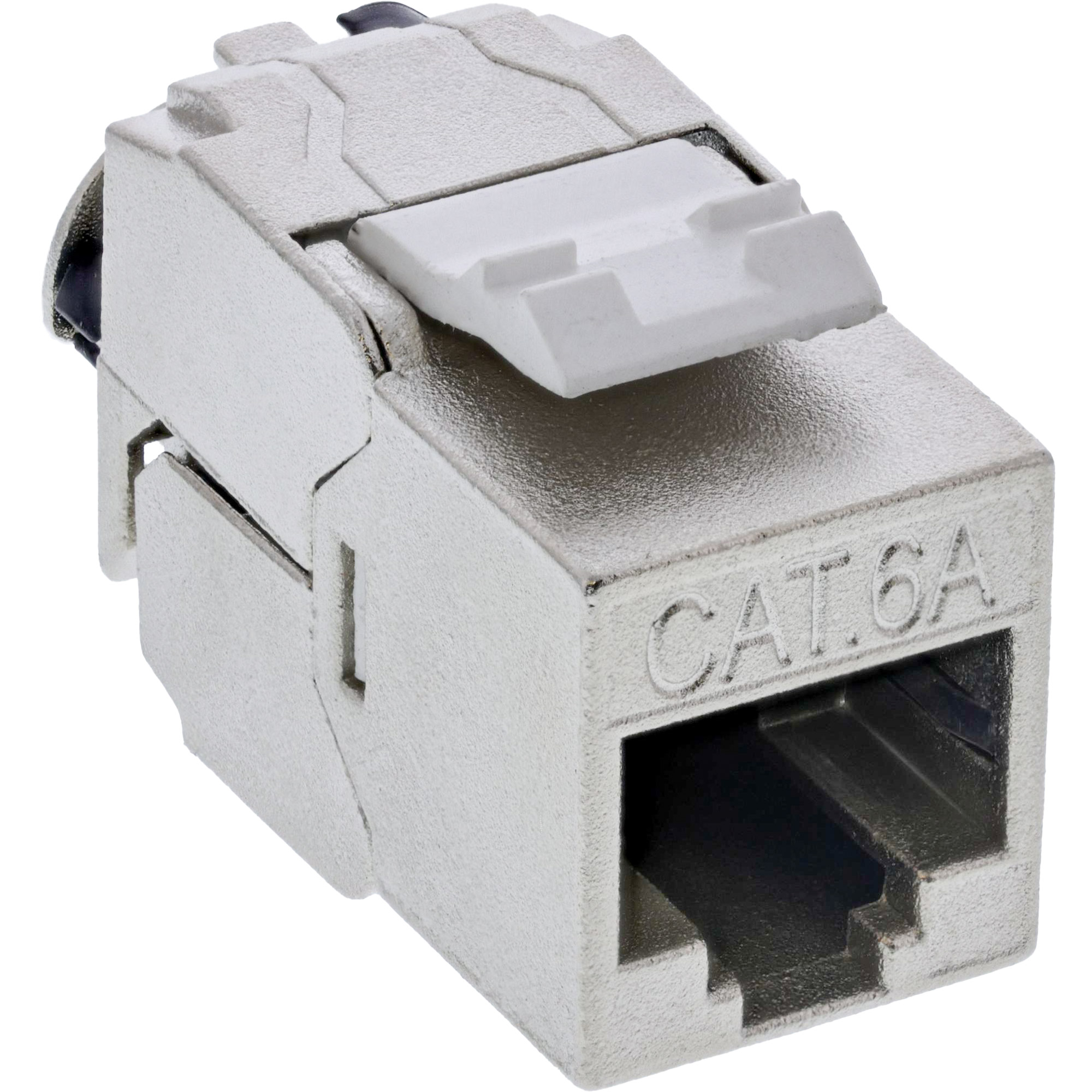 24er Bulk-Pack InLine® Keystone RJ45 Buchse Slim, SNAP-In, Cat.6A, integrierter Kabelbinder