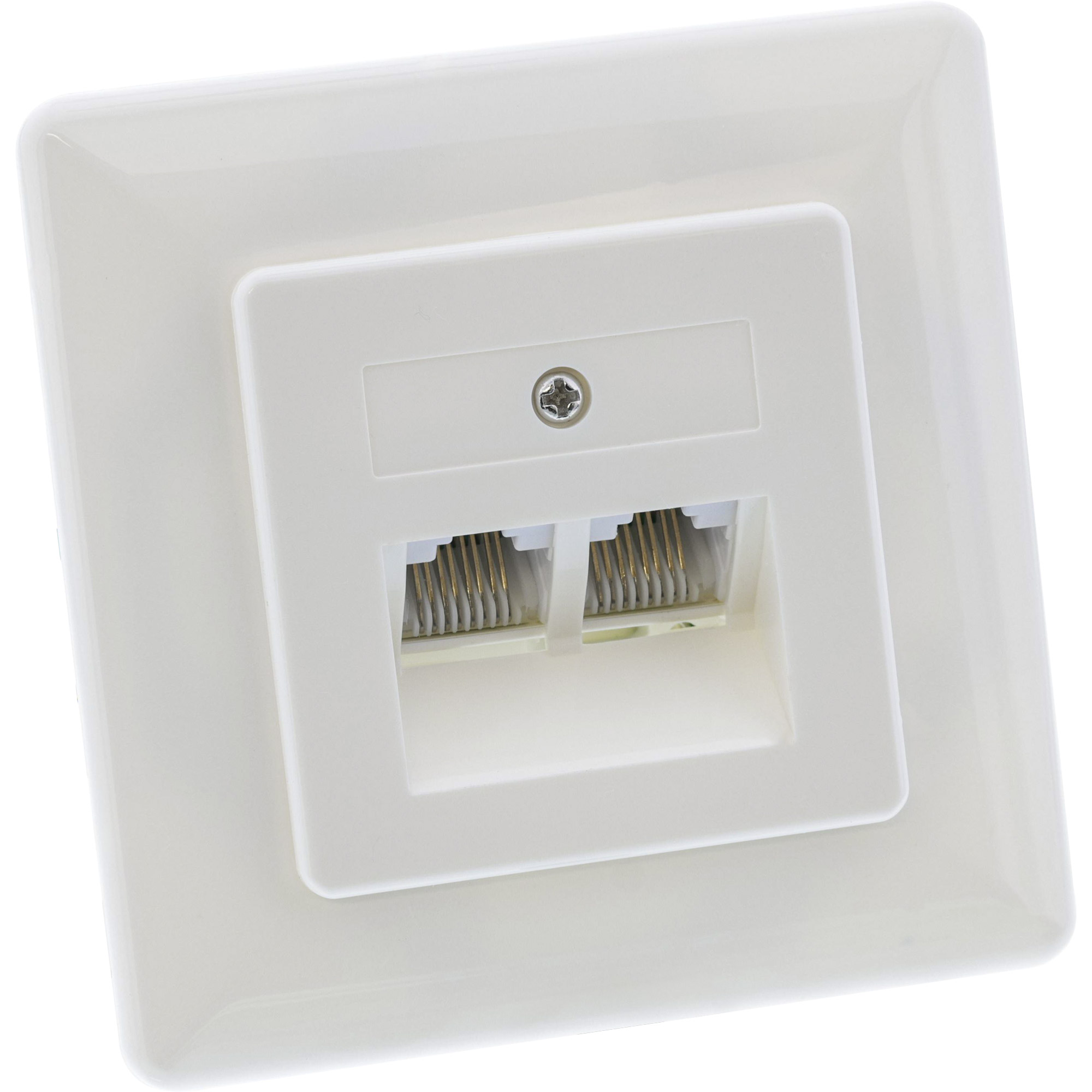 InLine® ISDN Anschlussdose, 2x RJ45 Buchse, Unterputz, Schraubanschluss 2x 8-fach