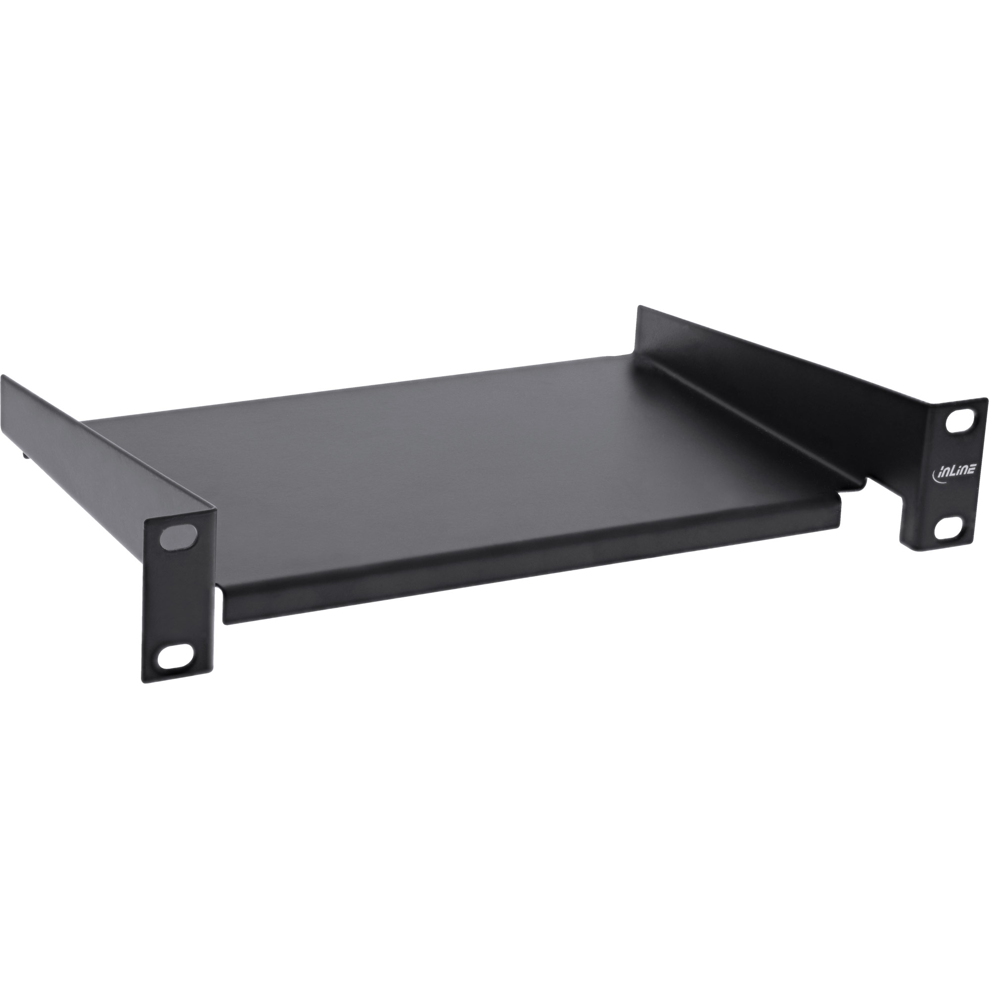 InLine® 10 Zoll Fachboden, 160mm, 10kg, 1HE, RAL 9005 schwarz