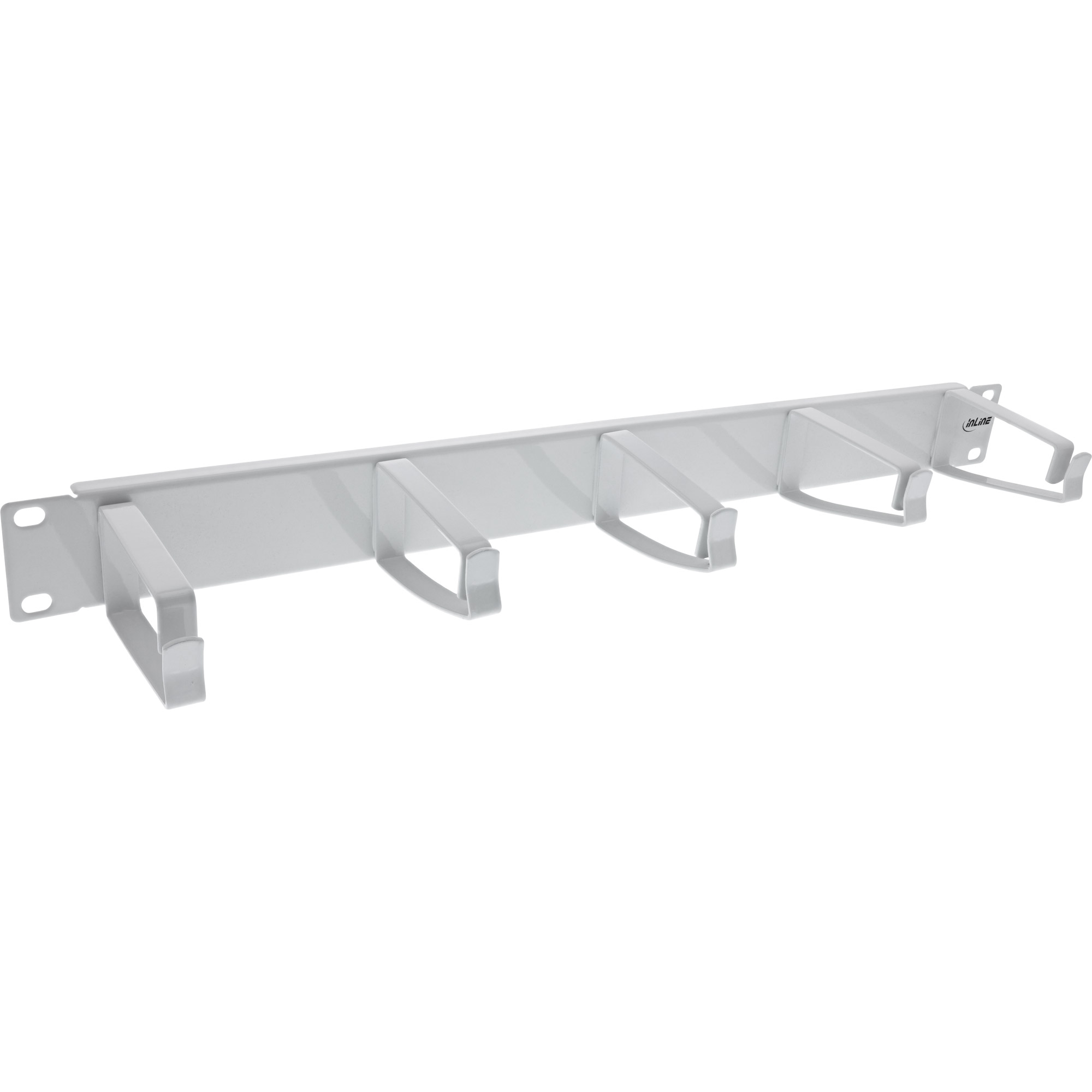 InLine® 19 Zoll Kabelführungspanel, 5 große Bügel, RAL 7035, grau