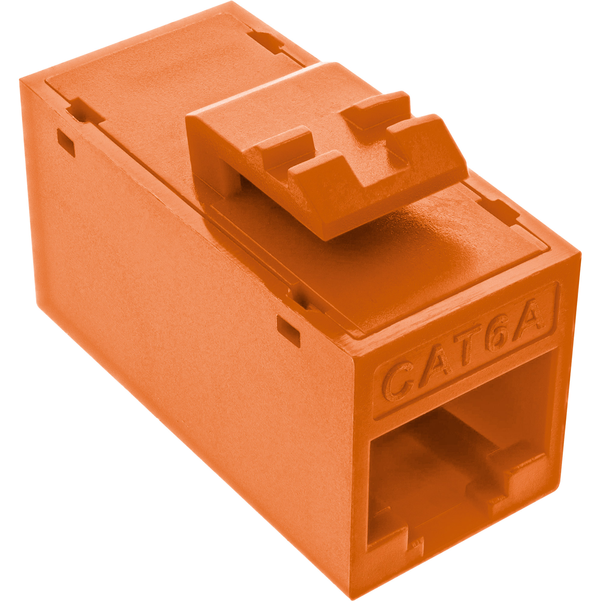 8er Pack InLine® Keystone RJ45 Buchse/Buchse, ungeschirmt, Cat.6A, orange
