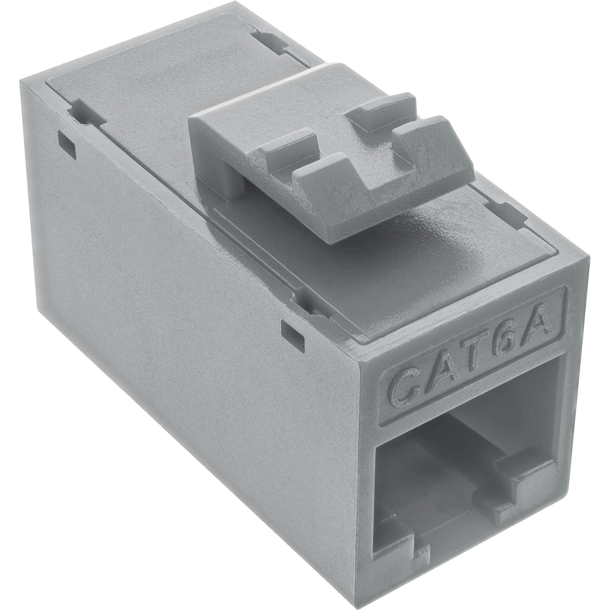 8er Pack InLine® Keystone RJ45 Buchse/Buchse, ungeschirmt, Cat.6A, grau