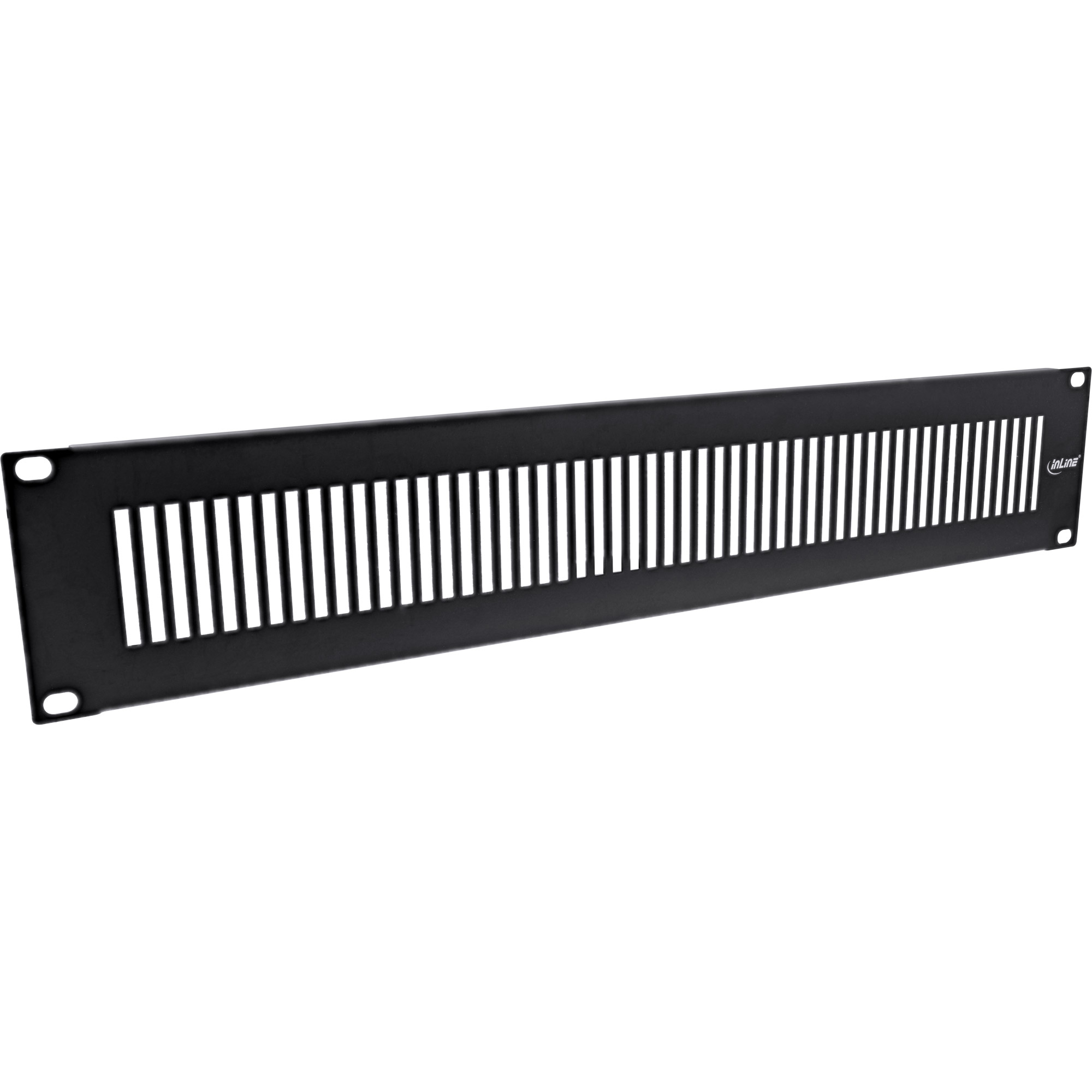 InLine® 19 Zoll Blindplatte perforiert, 2HE, RAL 9005 schwarz