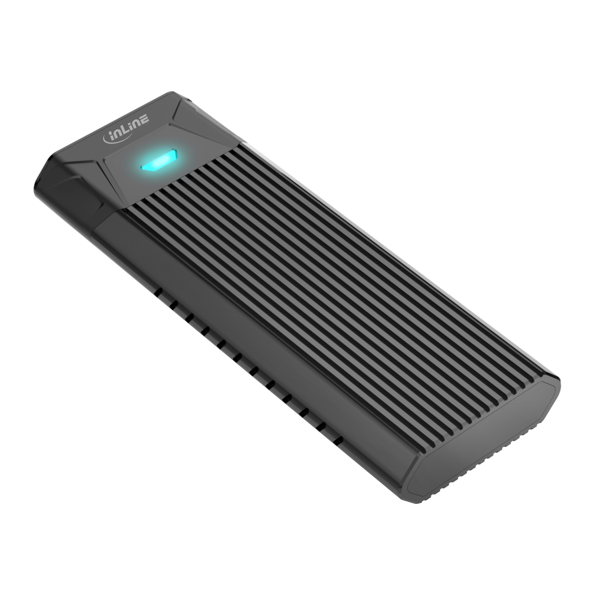 InLine® USB3.2 Gen.2 USB-C zu M.2 SSD (PCIe NVMe & SATA) Gehäuse, werkzeugfrei