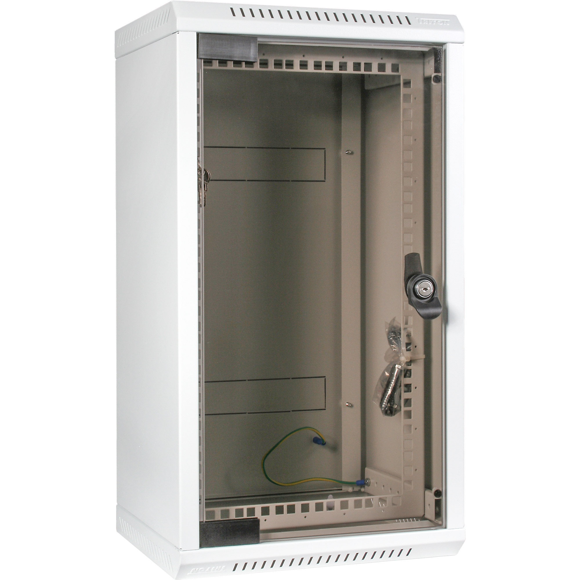 Triton RKA-10-AS4-CAX-X1 10 Zoll/19 Zoll Wandschrank Hybrid, Glastür, T=360mm, grau