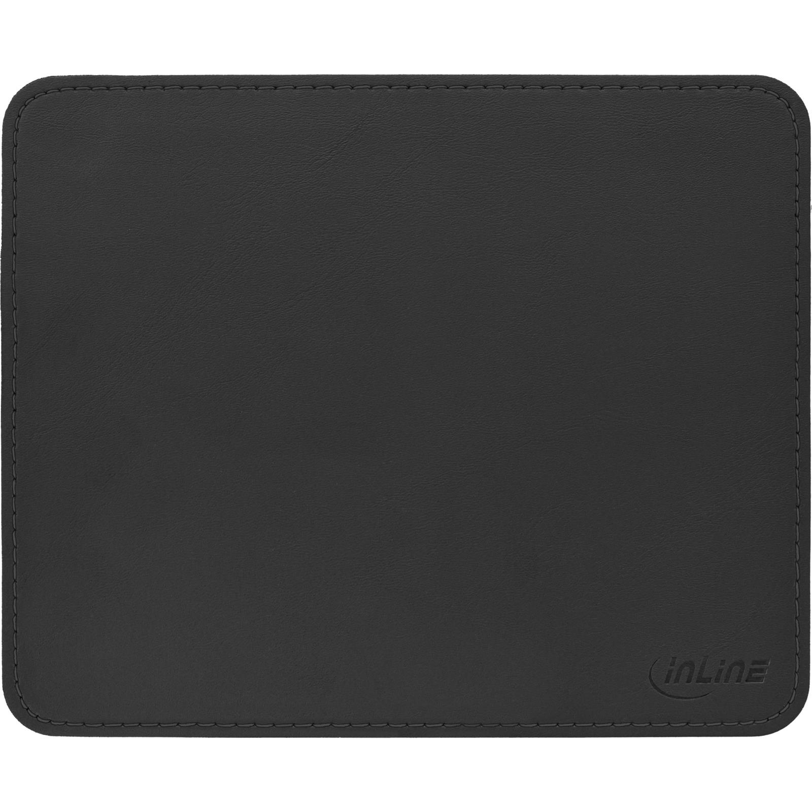 InLine® Maus-Pad Premium Kunstleder, schwarz, 255x220x3mm