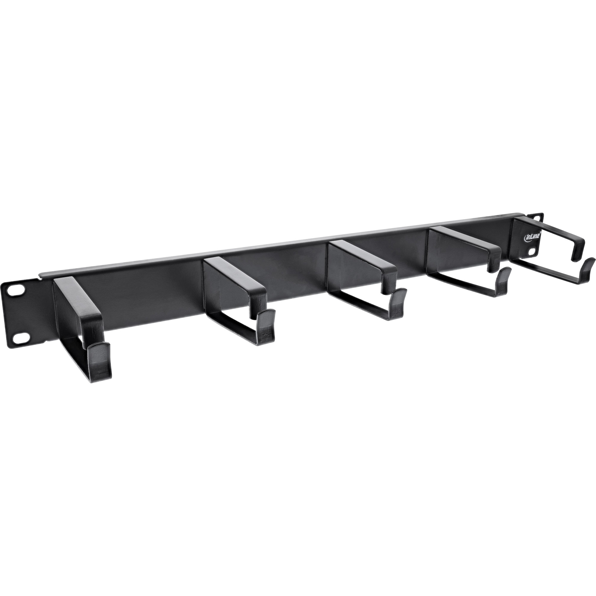 InLine® 19 Zoll Kabelführungspanel, 5 große Bügel, RAL 9005, schwarz