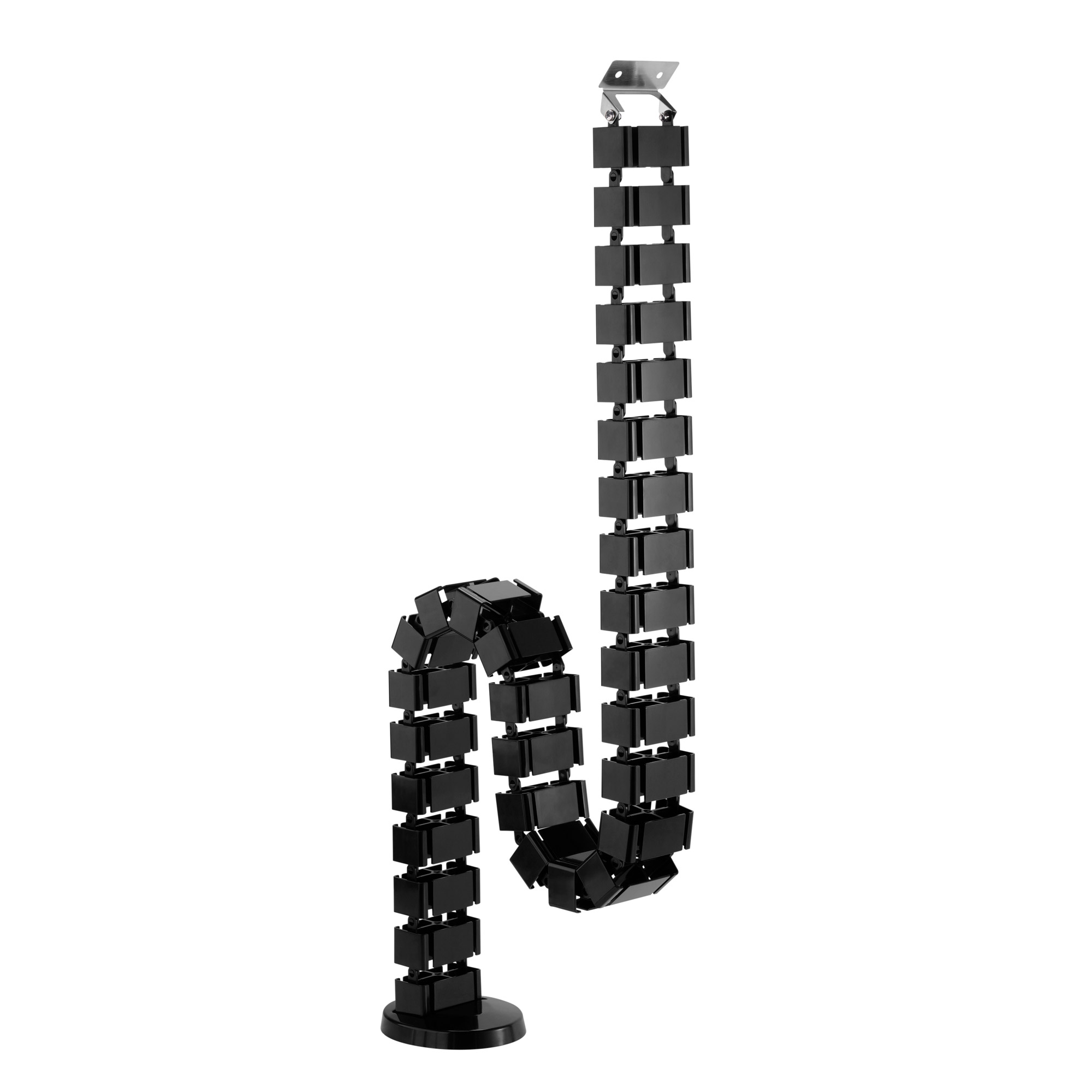 InLine® Kabelkanal flexibel für höhenverstellbare Tische, 4 Kammern, 68x36mm max. 1,28m, schwarz