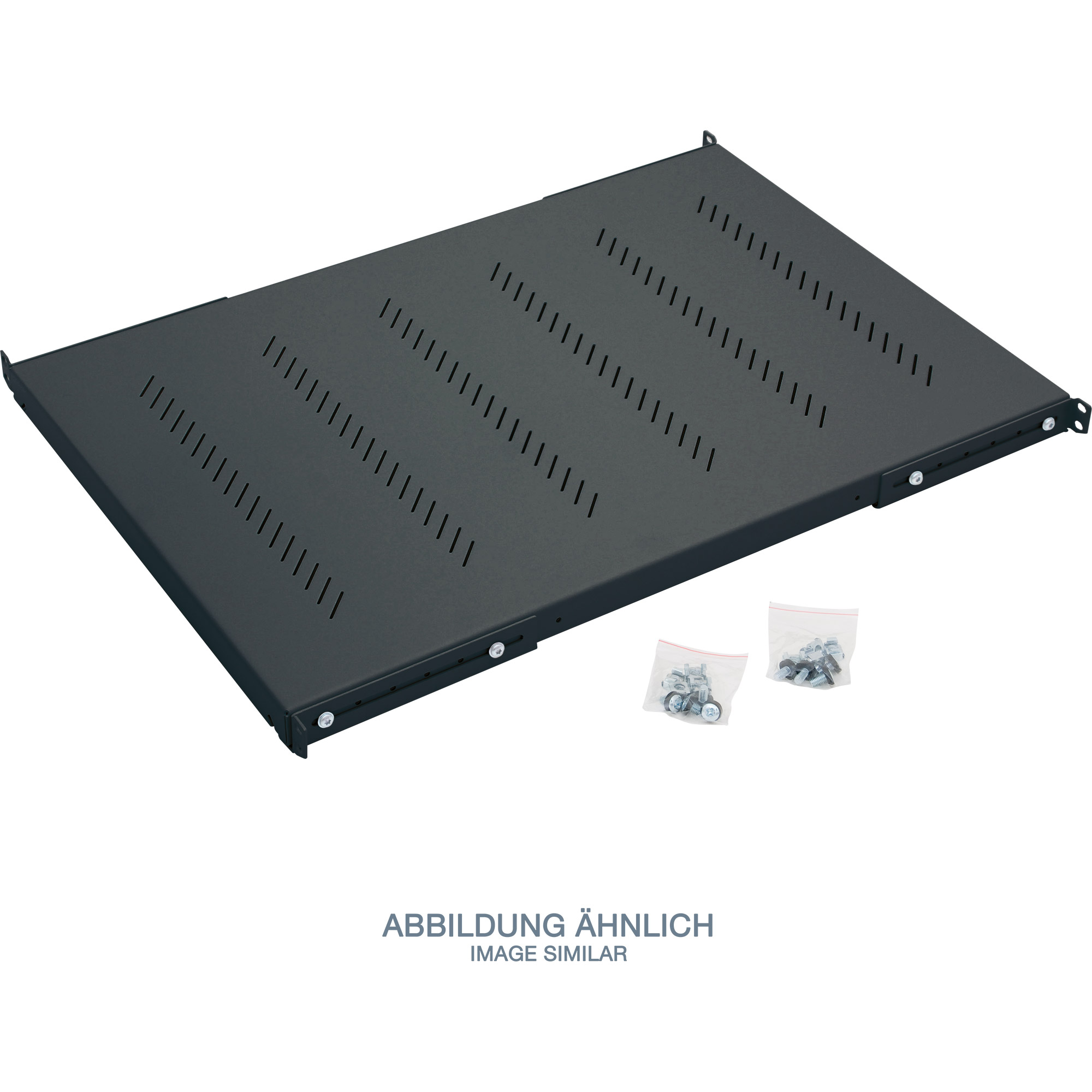 Triton RAB-UP-550-H4 19 Zoll Schwerlast-Fachboden, 1HE, 550mm, 150kg, schwarz