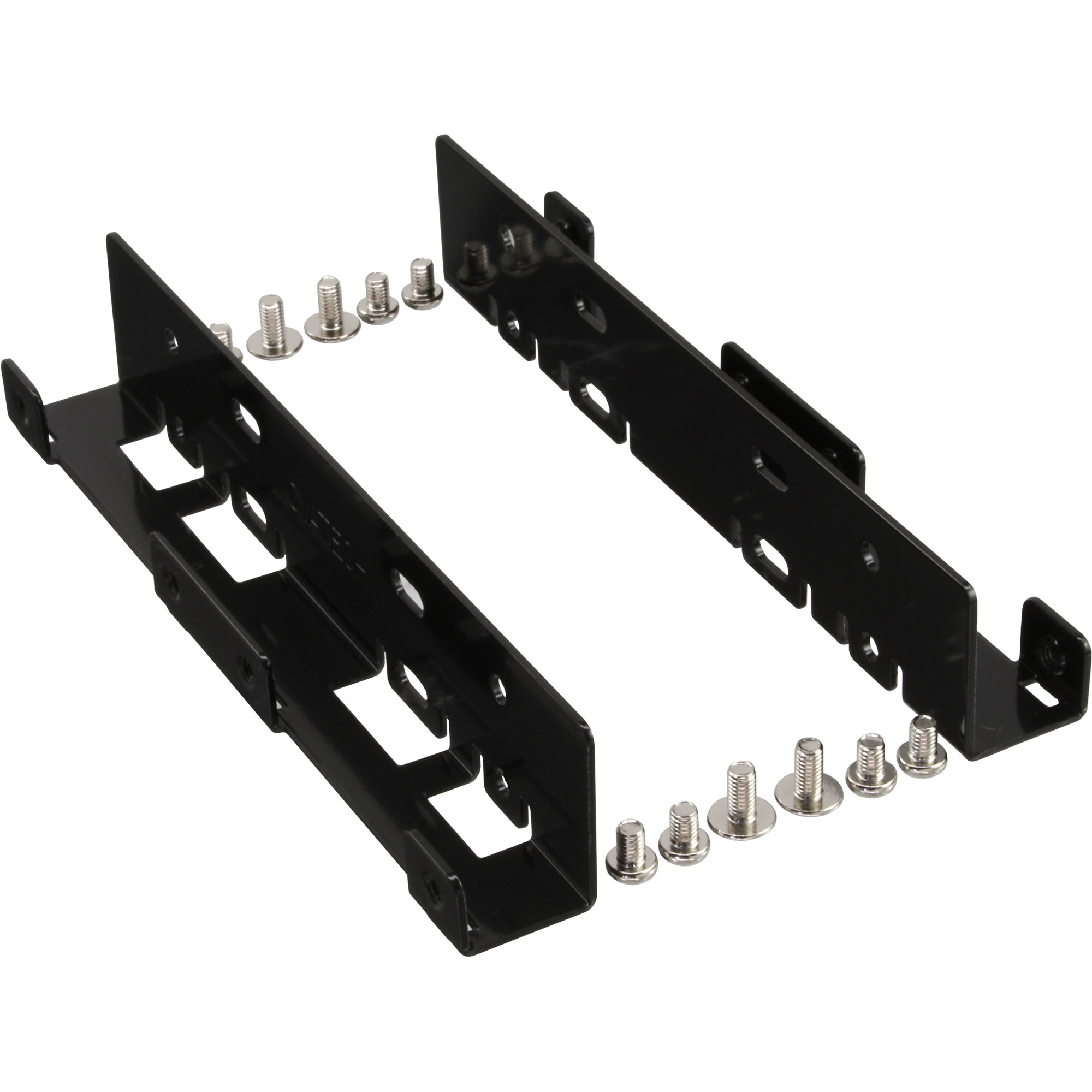 InLine® HDD/SSD Einbauschienen, 2x 6,35cm (2,5 Zoll) zu 8,89cm (3,5 Zoll), nur Rahmen und Schrauben, schwarz
