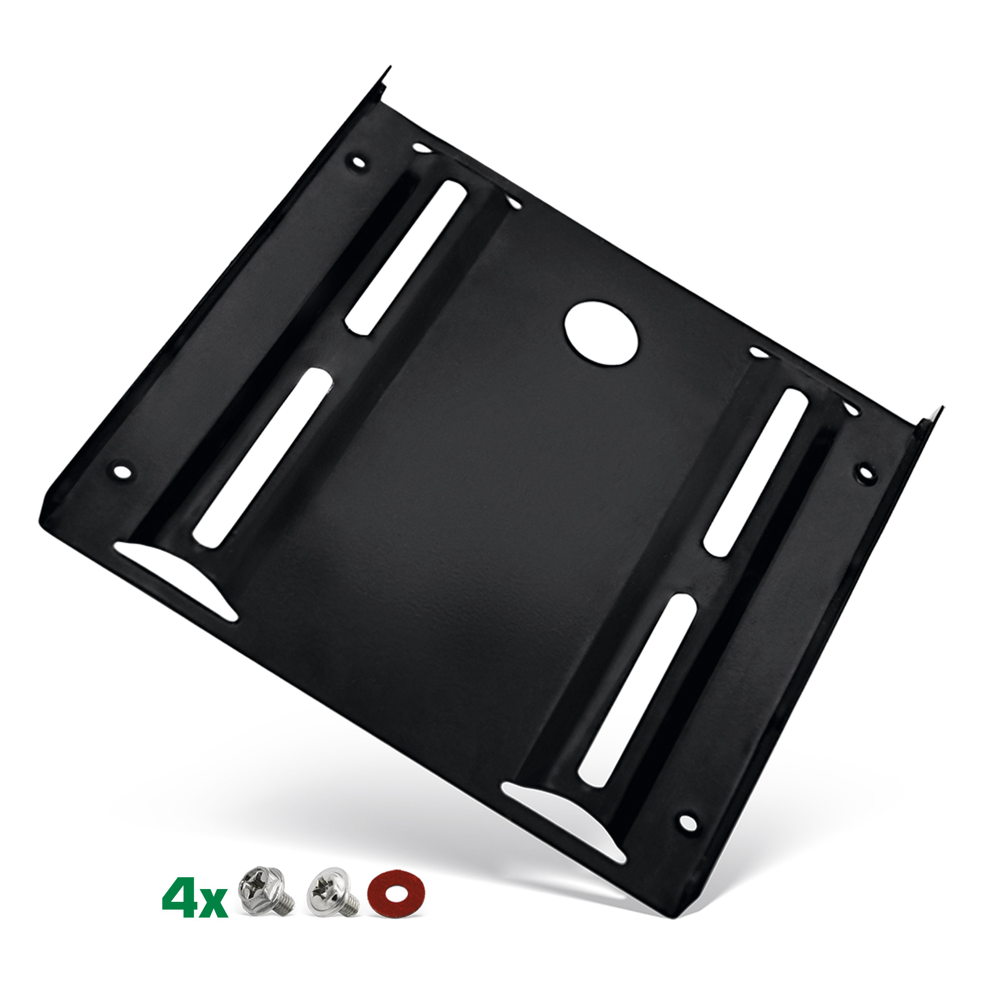 InLine® HDD/SSD Einbaurahmen, 2,5 Zoll auf 3,5 Zoll, mit Einbauschrauben, schwarz