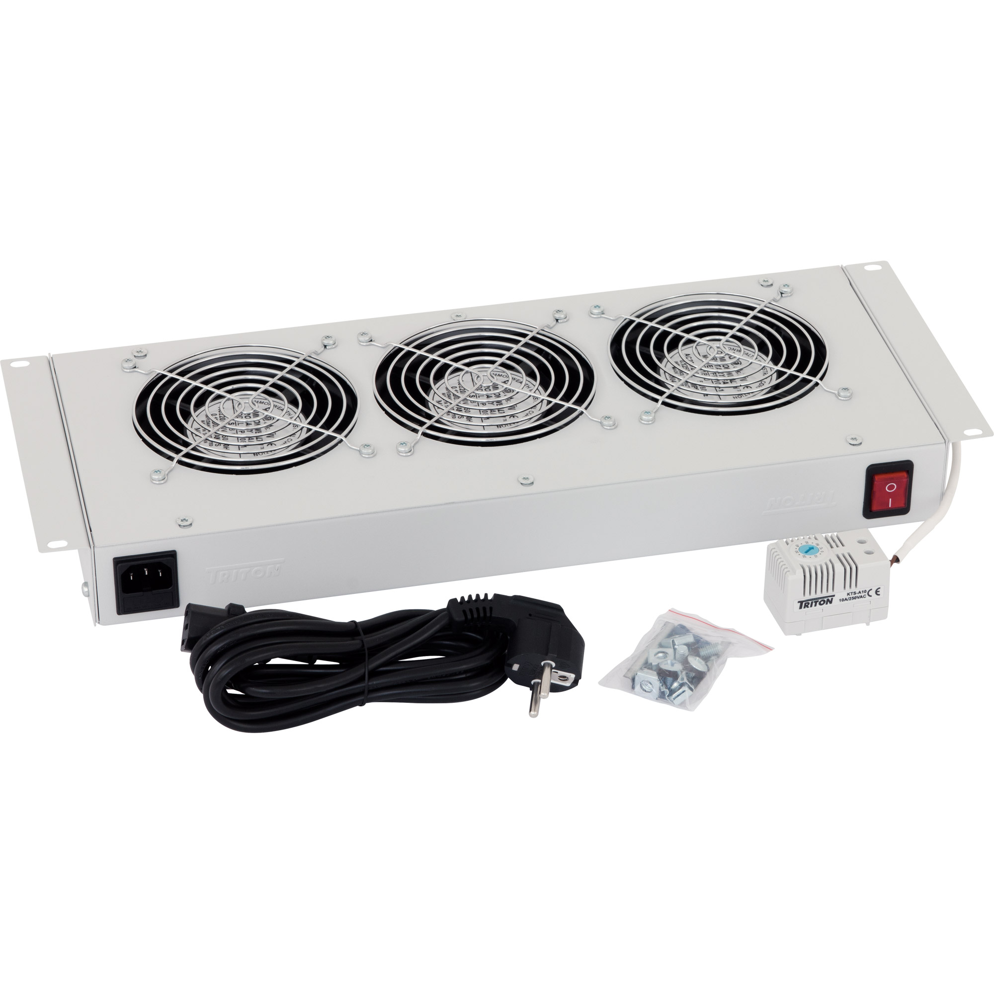 Triton RAC-CH-X26-X1 Belüftungseinheit für RUA, RBA-xxx-A6, 3 Lüfter je 160m3/h 240V, 50/60Hz und Thermostat, grau