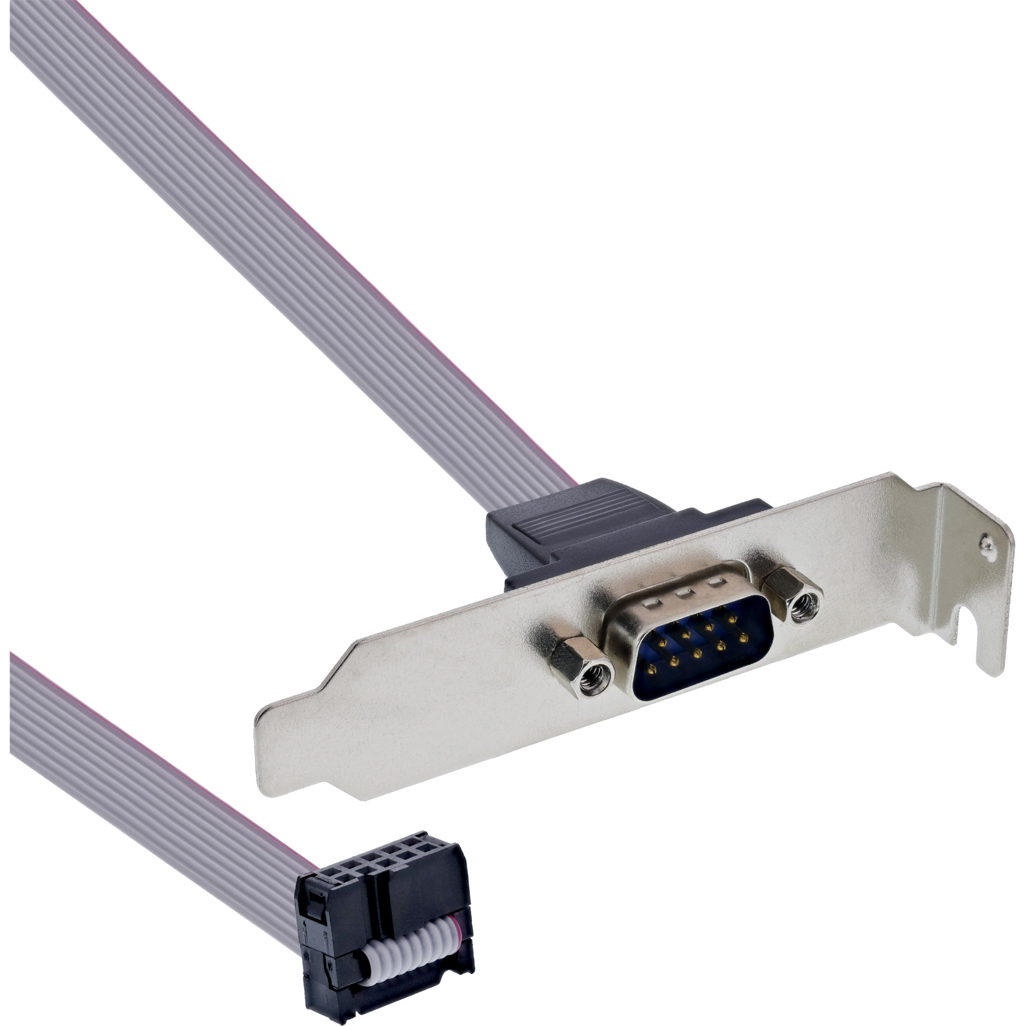 InLine® Serielles Slotblech, Low-profile, 9-pol Stecker an 10-pol Buchsenleiste, 1:1 0,6m