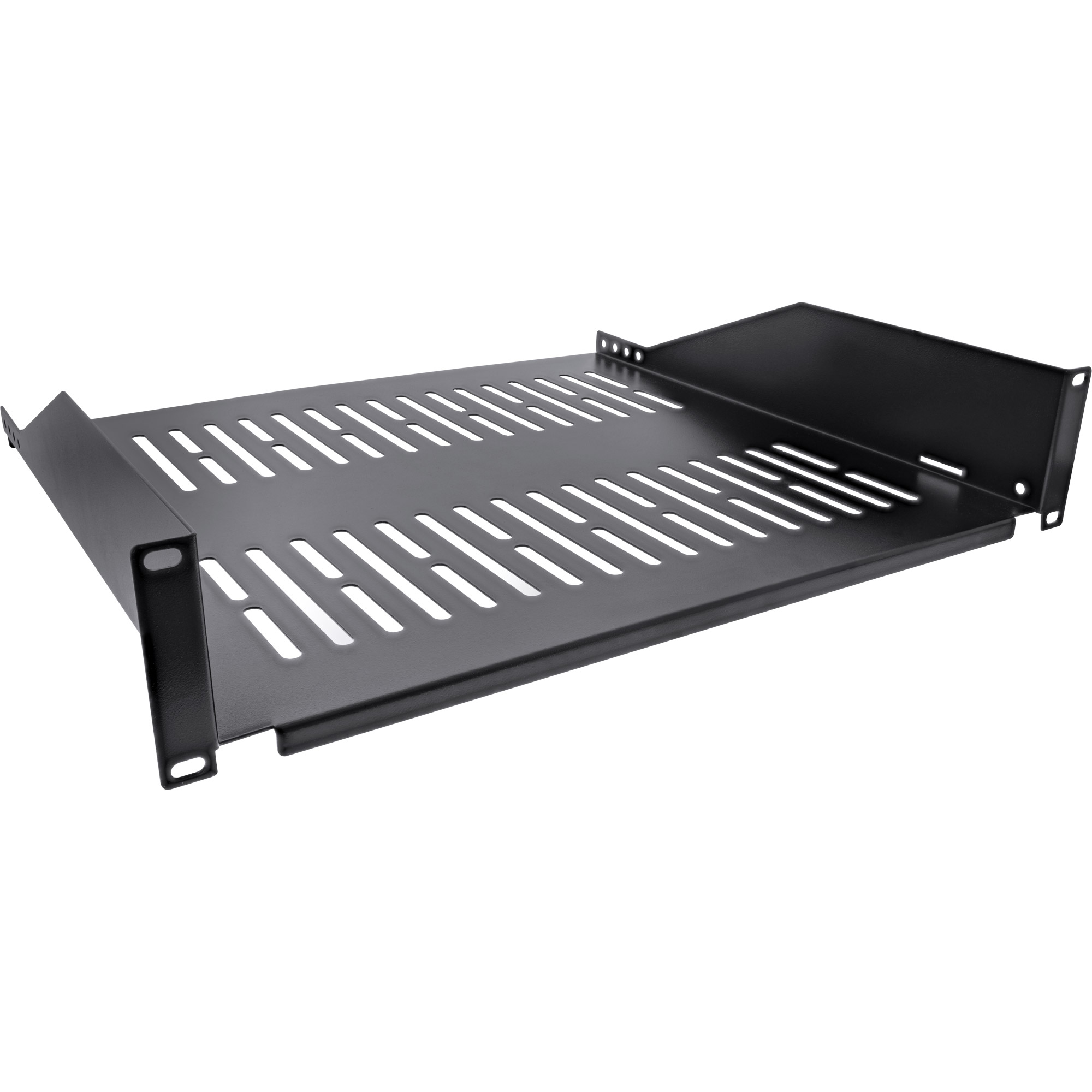InLine® 19 Zoll Fachboden, 400mm, 20kg, 2HE, RAL 9005 schwarz