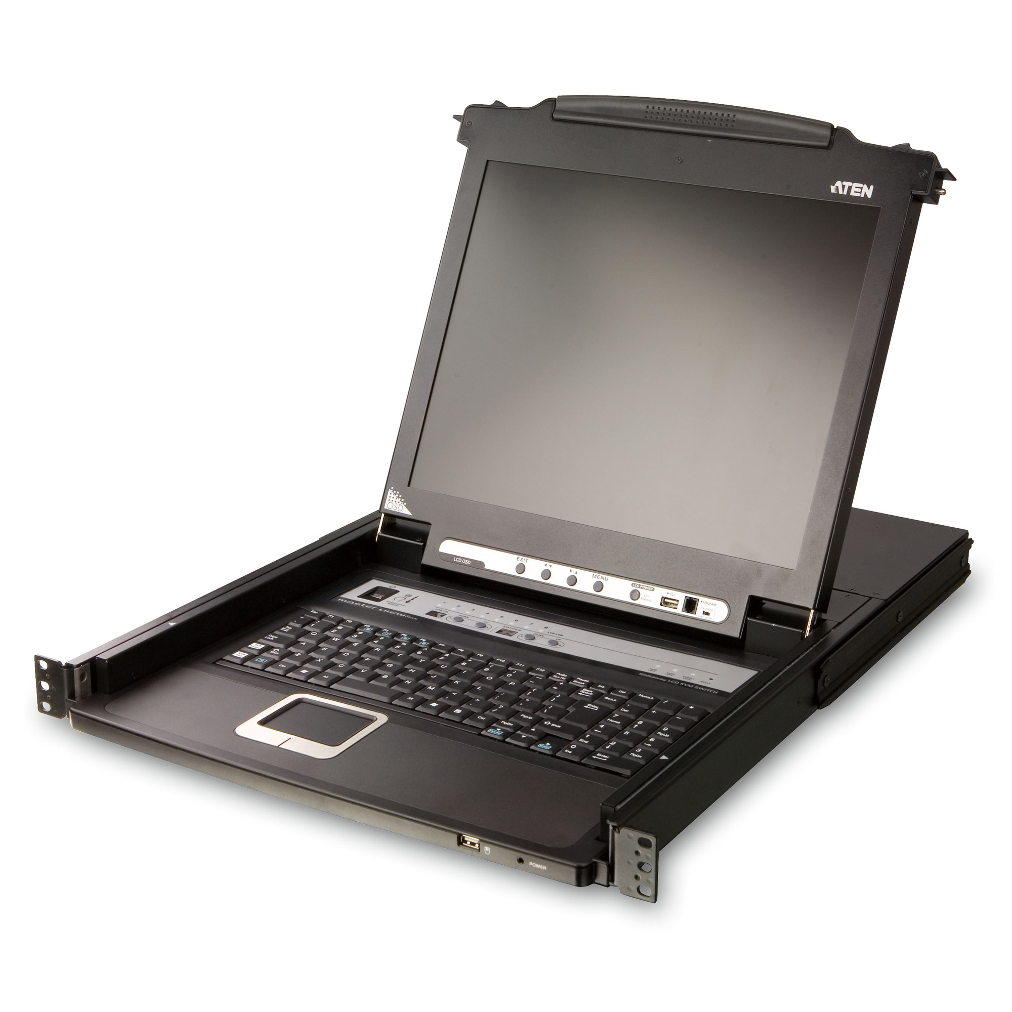 ATEN CL5708M KVMP-Switch 8fach mit 17 Zoll-Display, USB, PS/2, 19-Zoll-Rackmontage, DE-Layout