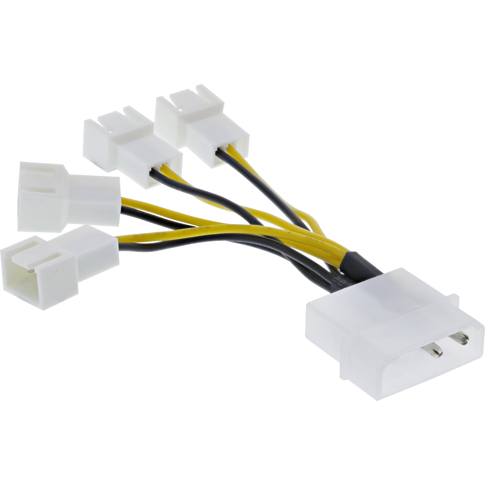 InLine® Lüfter Adapterkabel, 4x Lüfter 3pol. an 13,34cm (5,25 Zoll)