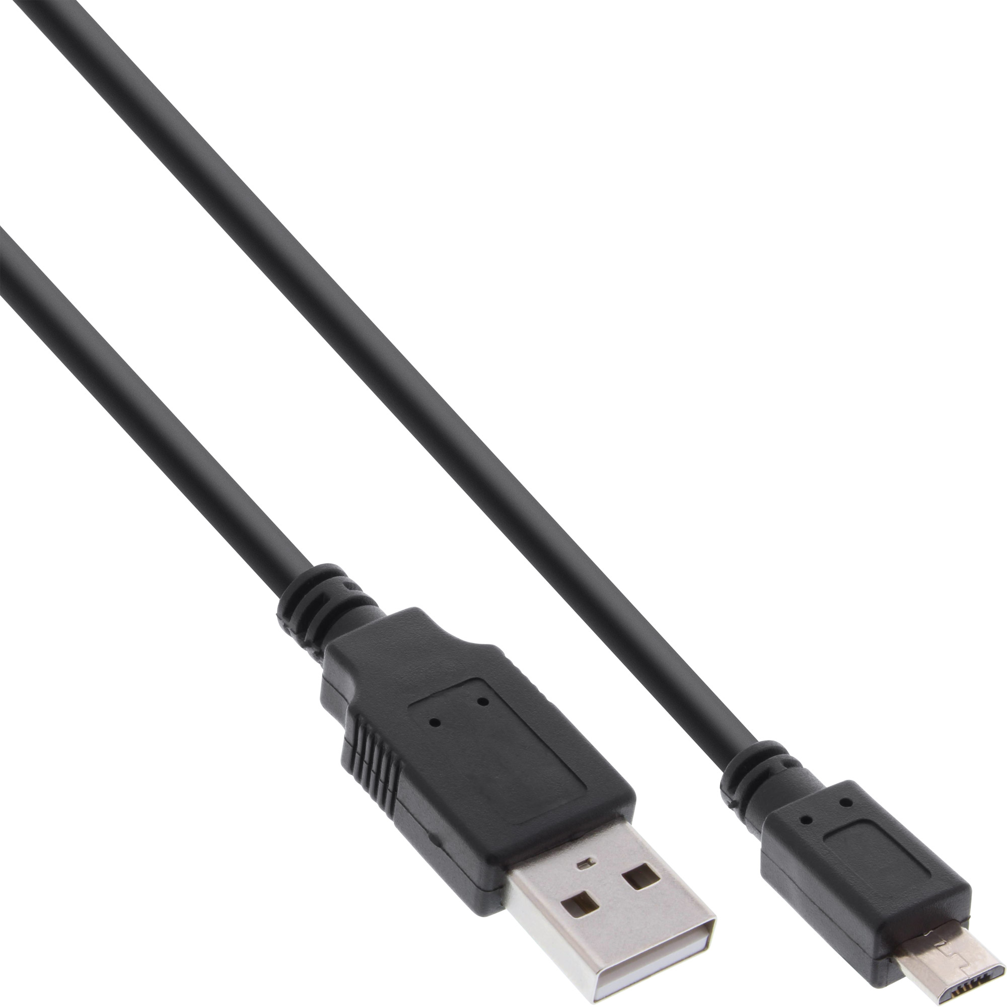 InLine® Micro-USB 2.0 Kabel, Schnellladekabel, USB-A Stecker an Micro-B Stecker, schwarz, 2m