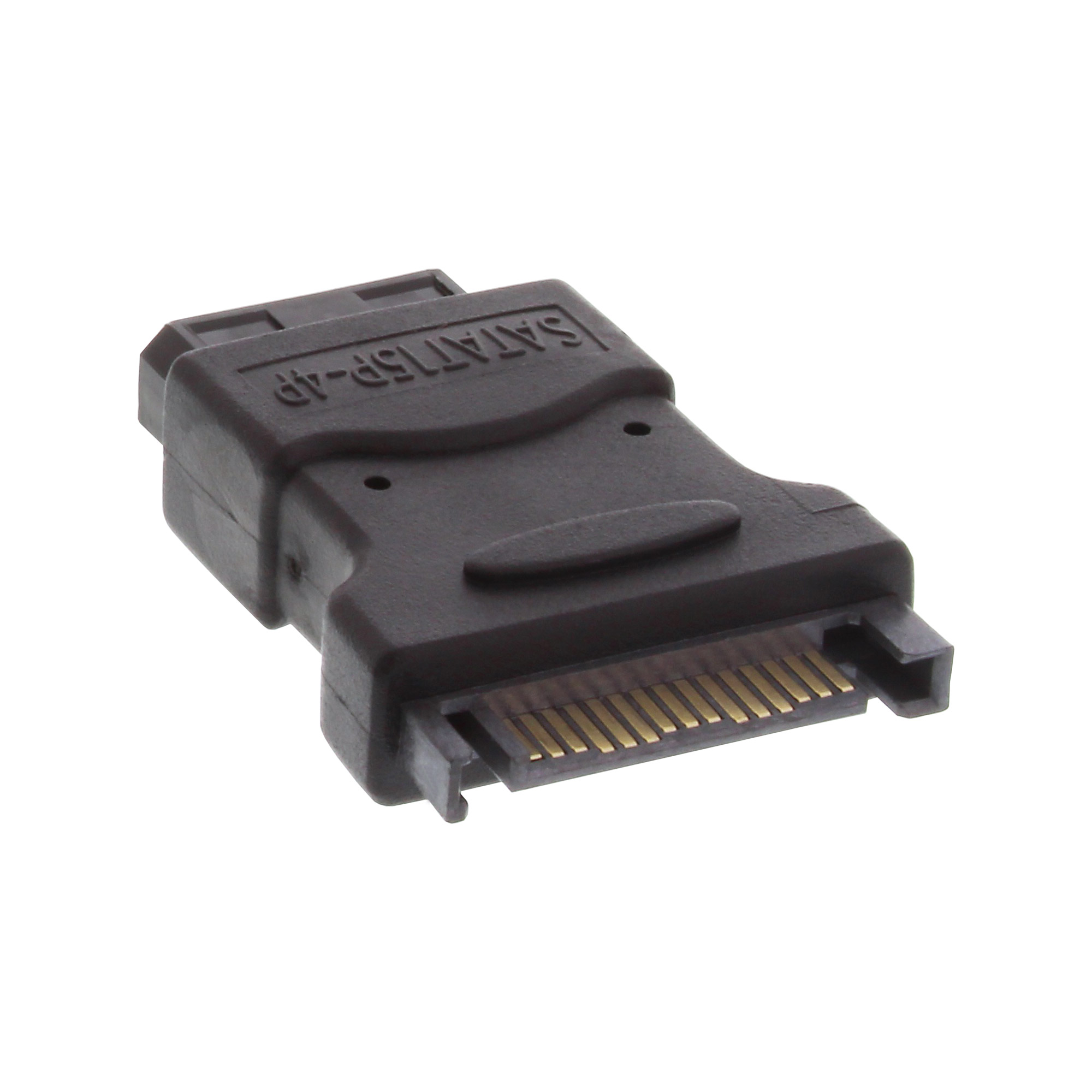 InLine® SATA Stromadapter, 1x 5,25 Zoll 4pol Stecker an 15pol SATA Buchse