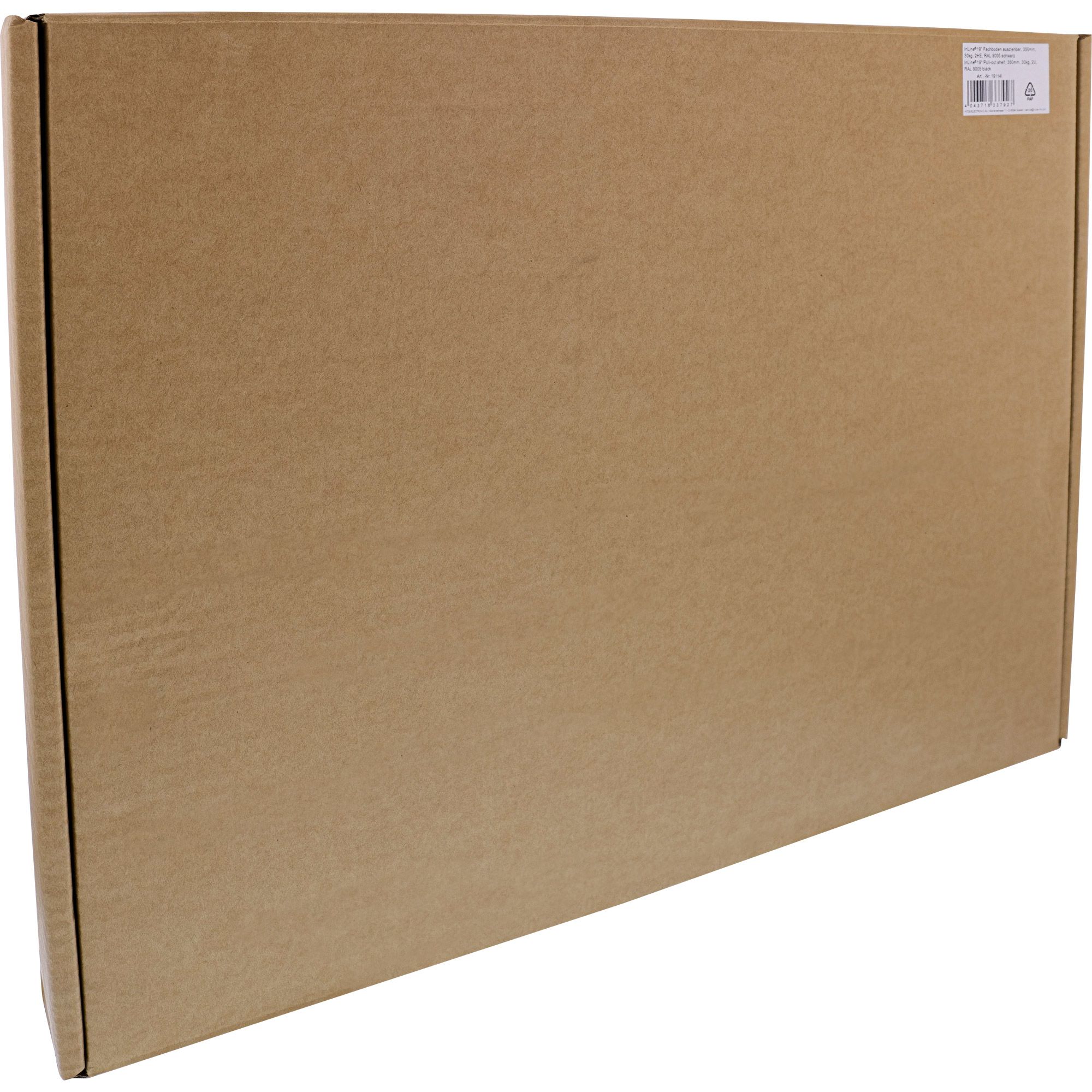 InLine® 19 Zoll Fachboden ausziehbar, 350mm, 30kg, 2HE, RAL 7035 lichtgrau