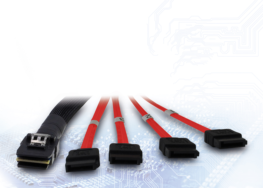 Kabel SFF 8087 - 4x SATA, 1m