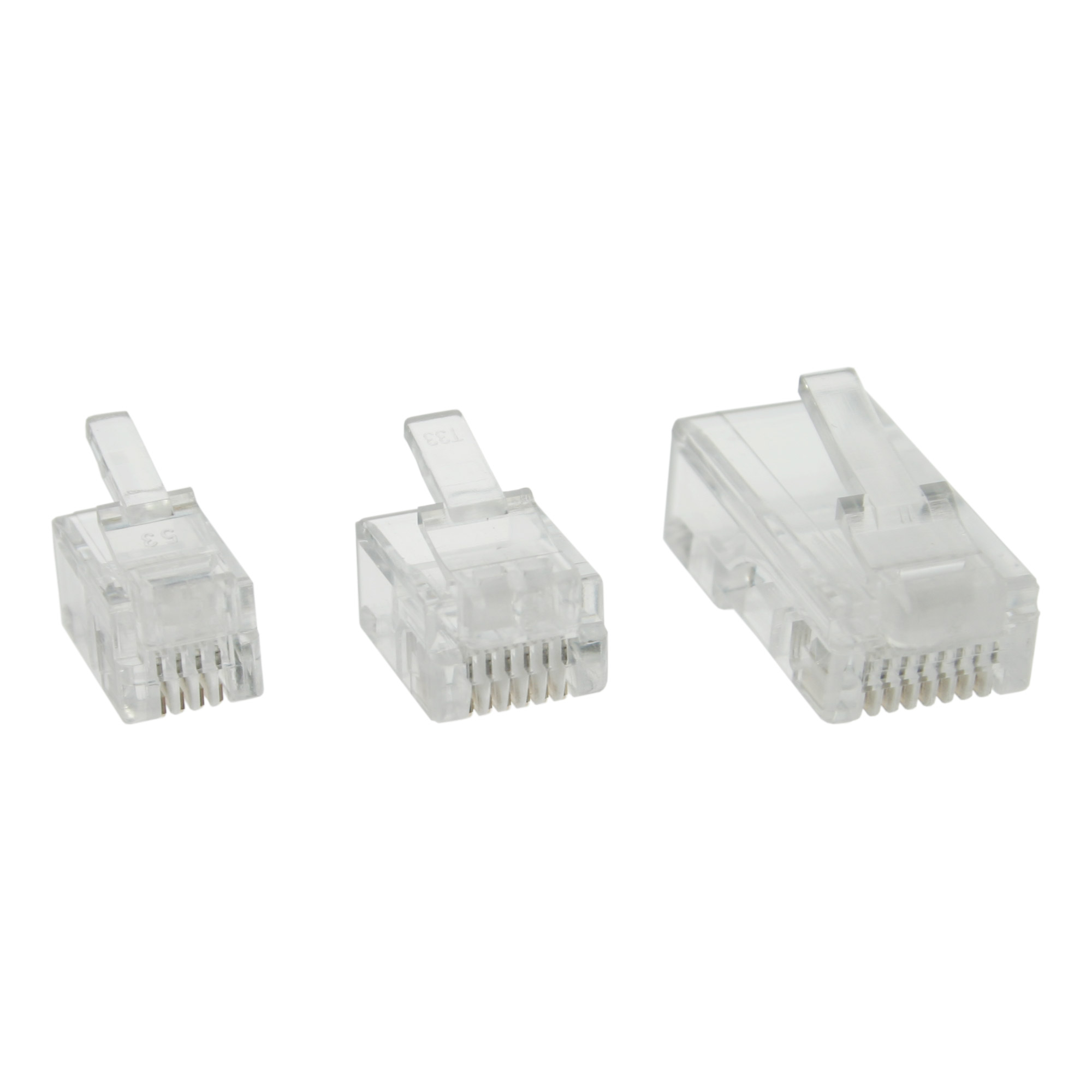 InLine® Modularstecker, 6P4C RJ11 zum Crimpen auf Rundkabel, 10er Pack