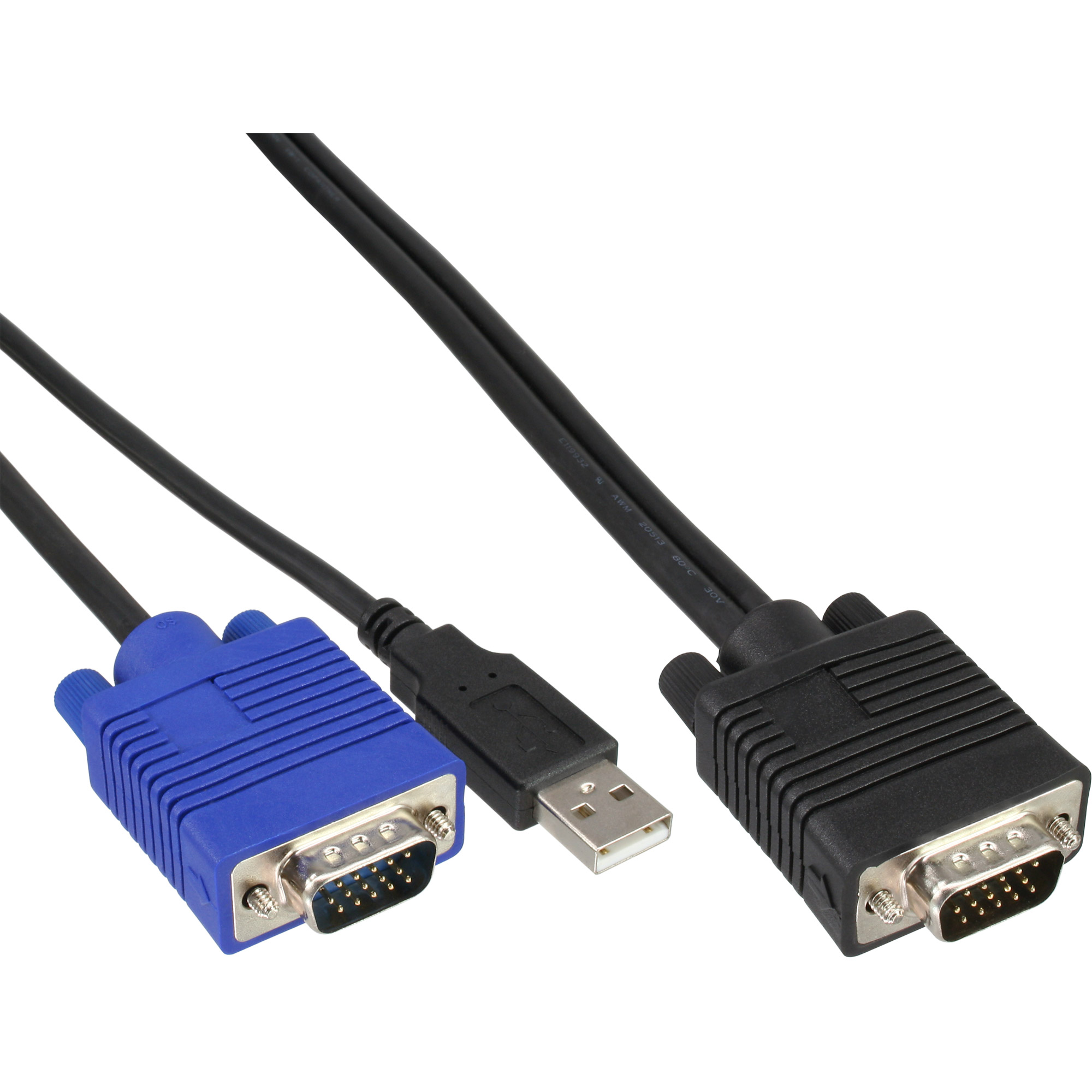 InLine® KVM Kabelsatz, USB, für 19 Zoll KVM Switch, Länge 1,8m