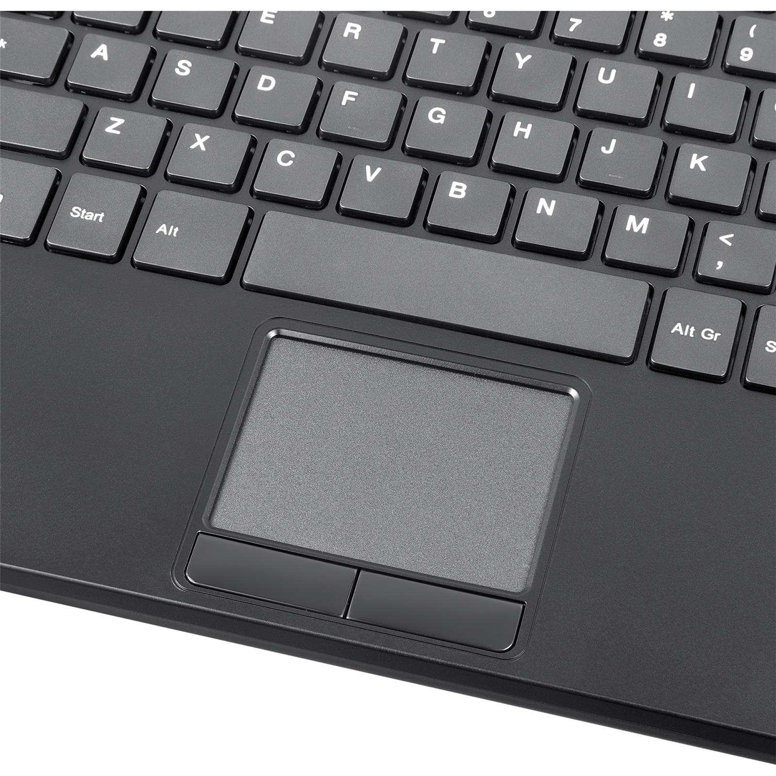 Perixx PERIBOARD-534 H DE, Kabelgebundene USB Tastatur - mit Touchpad und 2x Hubs