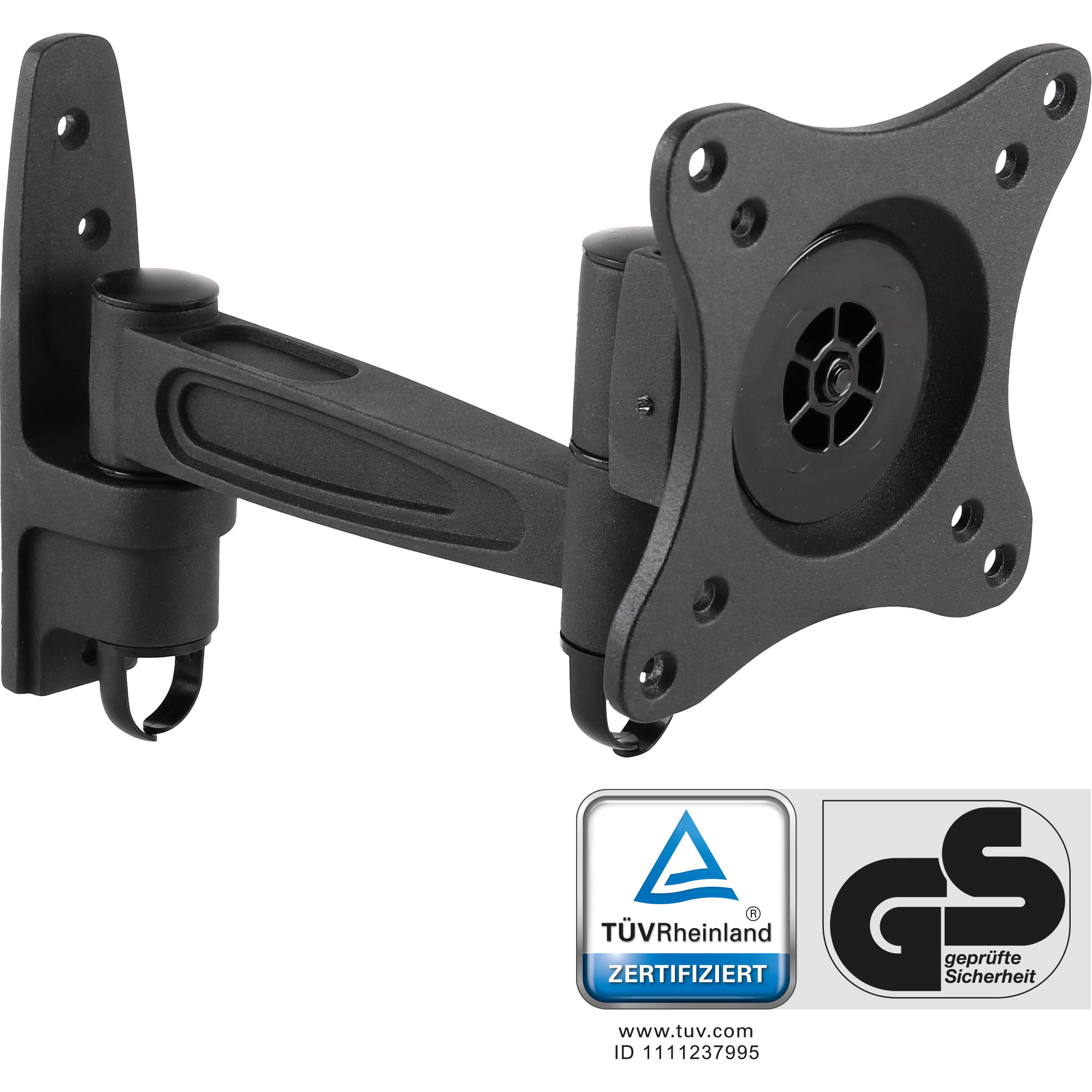 InLine® Wandhalterung für TFT bis 69cm (27 Zoll), max. 15kg, einteiliger Arm
