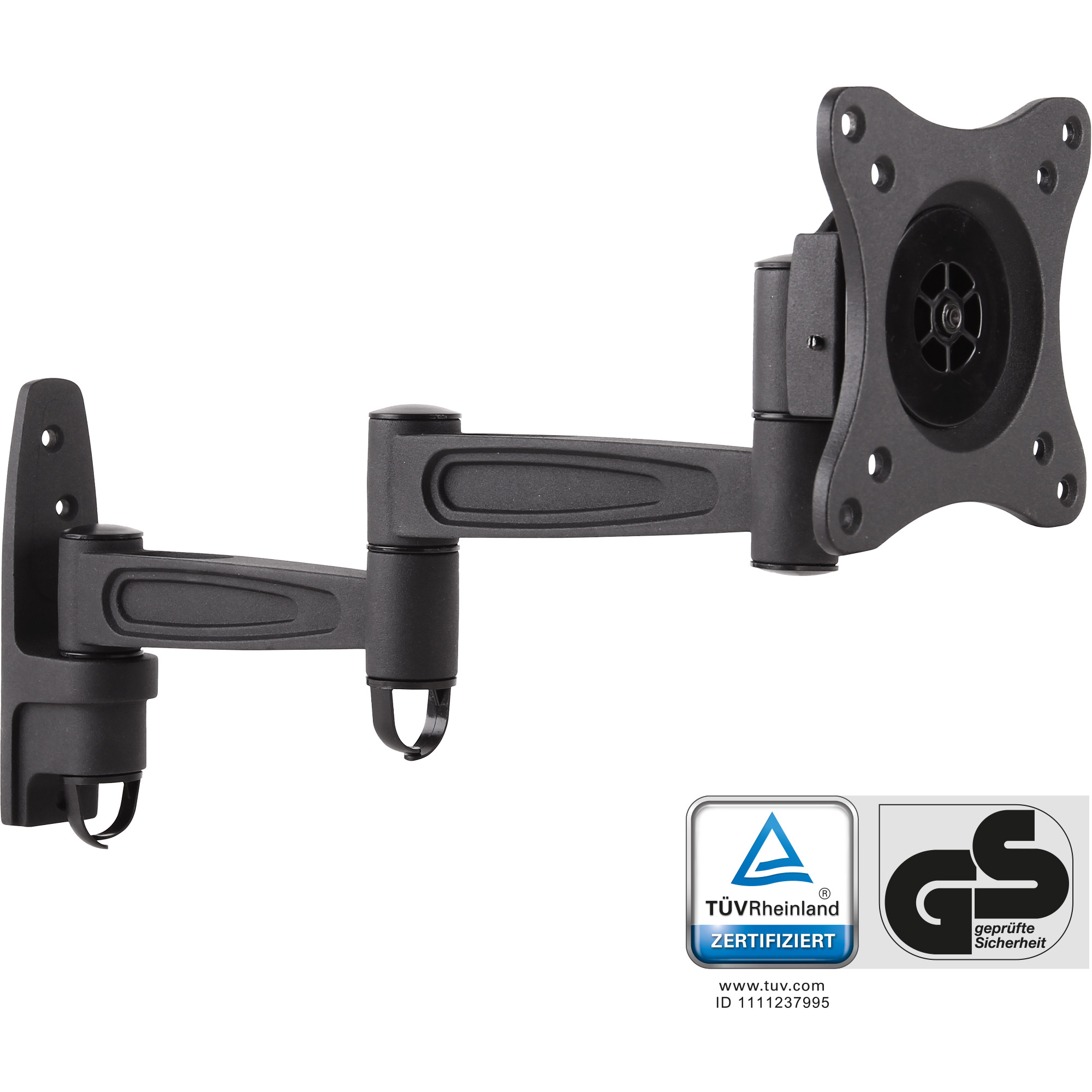 InLine® Wandhalterung für TFT bis 68cm (27 Zoll), max. 15kg, 2-teiliger Arm