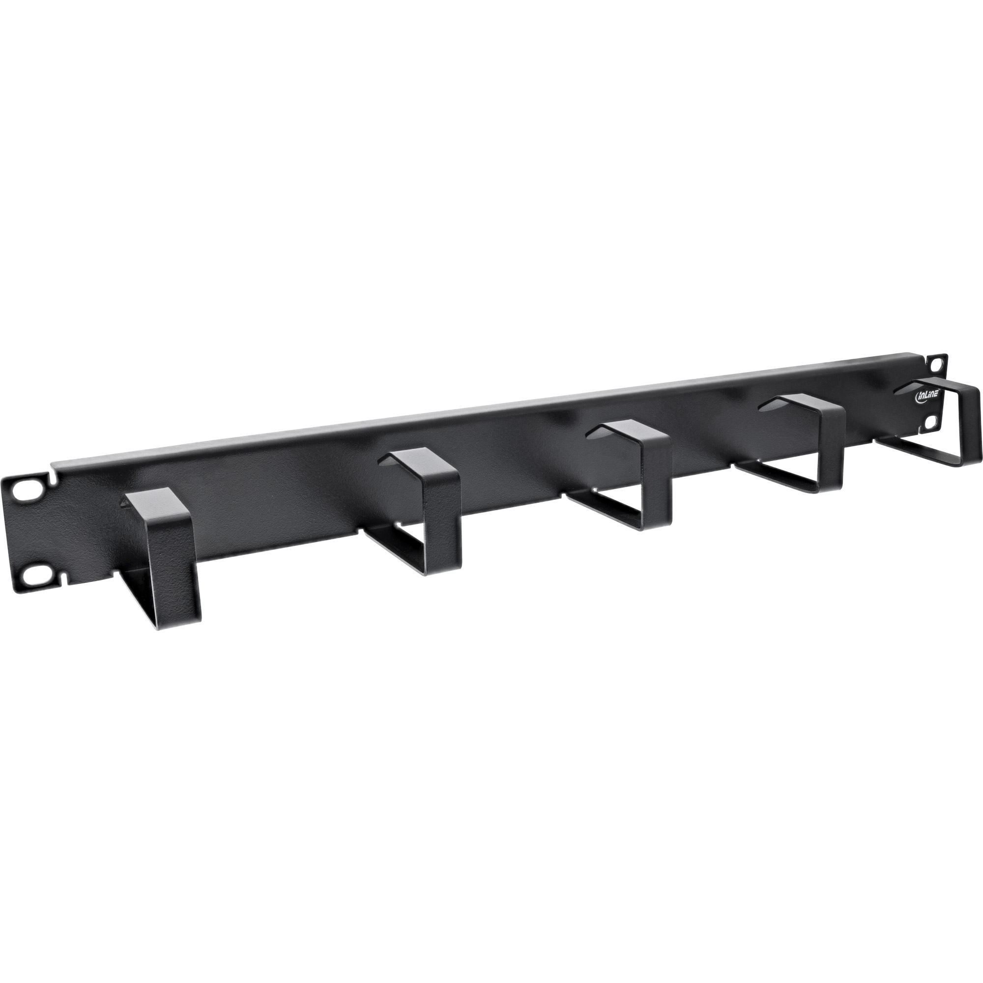 InLine® 19 Zoll Kabelführungspanel, 5 kleine Bügel, RAL 9005, schwarz