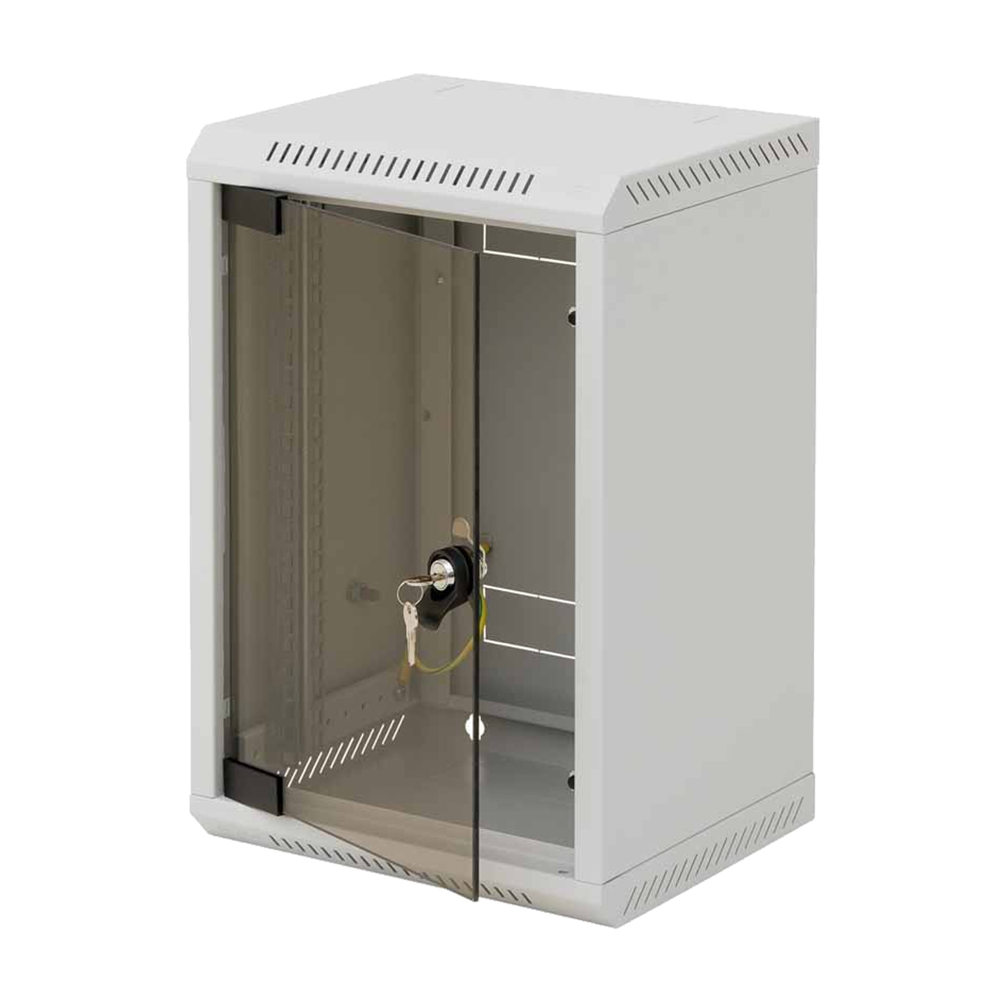 Triton RBA-04-AS3-CAX-C1 10 Zoll Wandschrank 4HE, Glastür, grau