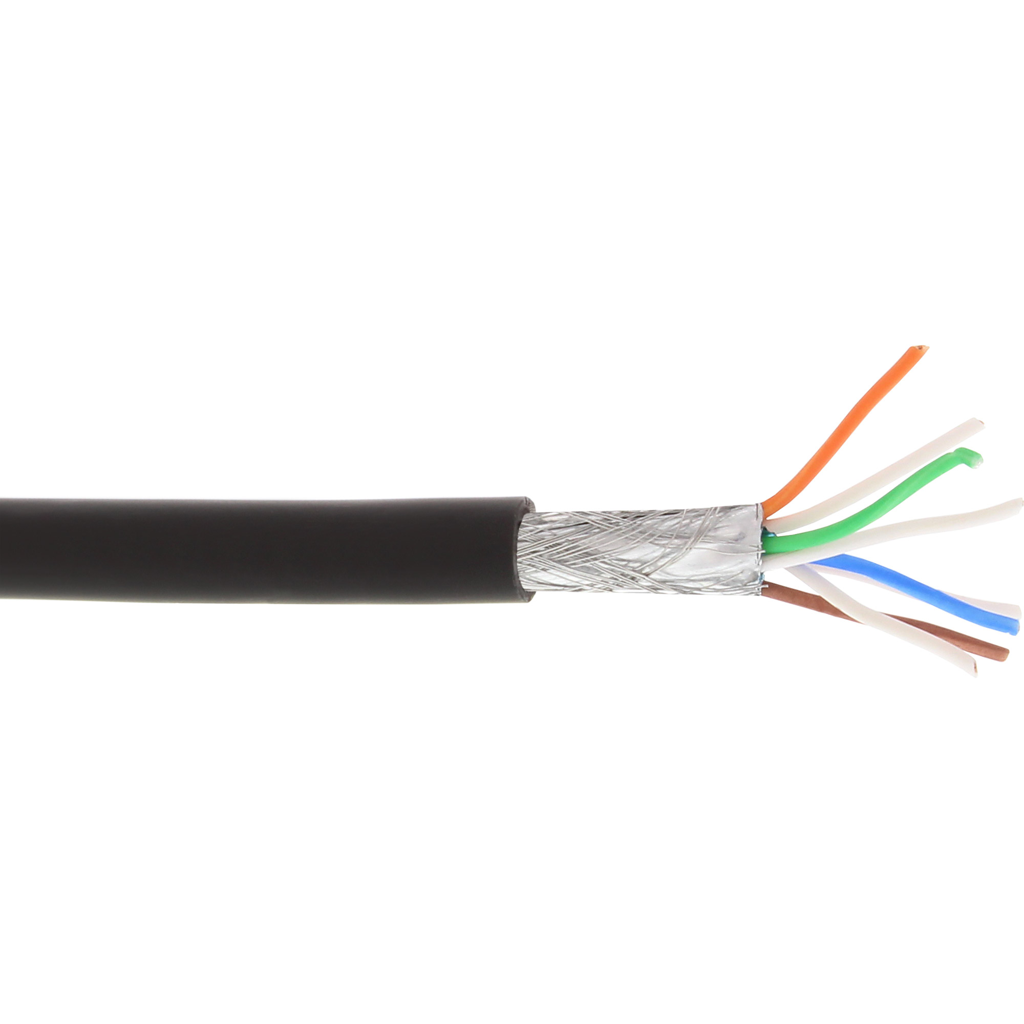 InLine® Patchkabel, S/FTP (PiMf), Cat.6A, 500MHz, halogenfrei, Kupfer, schwarz, 100m