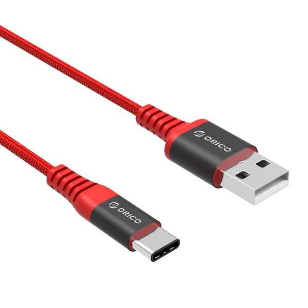 1 Meter USB Typ-C Daten und Ladekabel - 2.4A - Rot