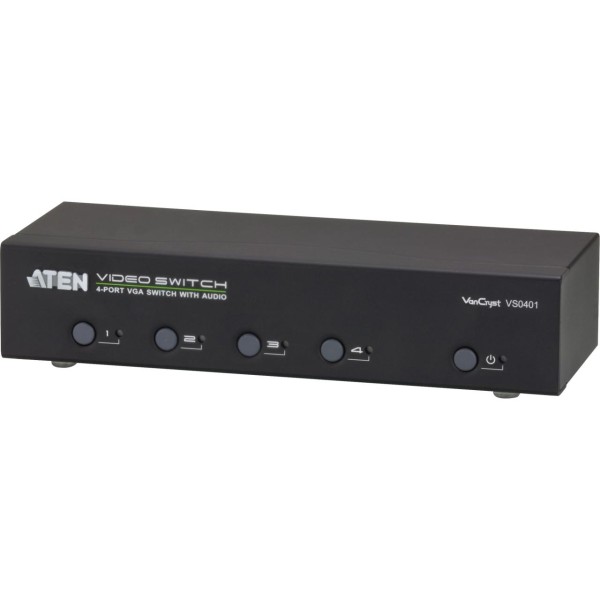 ATEN VS0401 Monitor-Umschalter VGA 4-fach, mit Audio, über RS-232 steuerbar