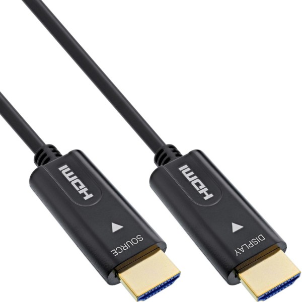 InLine® HDMI AOC Kabel, High Speed HDMI mit Ethernet, 4K/60Hz, Stecker / Stecker, 10m