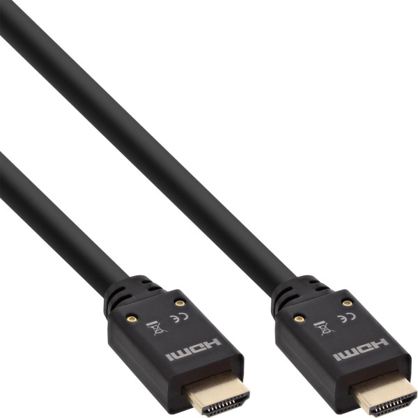 InLine® HDMI Aktiv-Kabel, HDMI-High Speed mit Ethernet, 4K2K, Stecker / Stecker, schwarz / gold, 25m