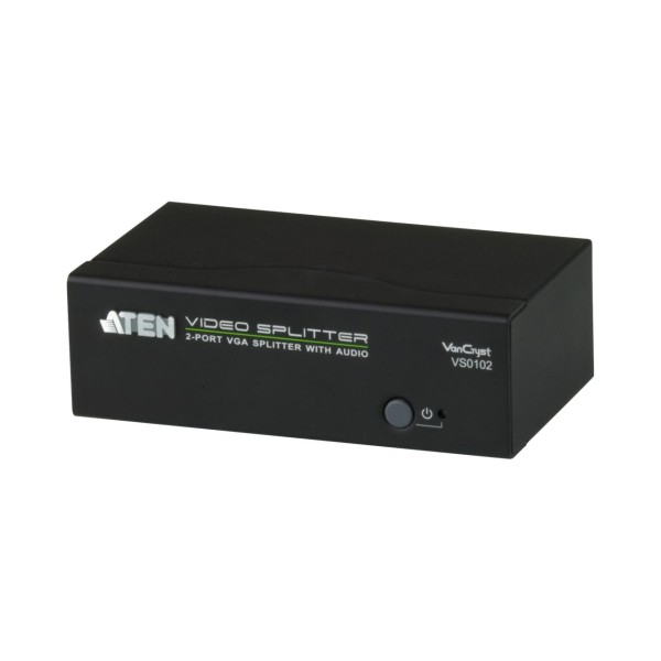 ATEN VS0102 Video-Splitter VGA/Audio 2-Port-Verteiler 450 MHz