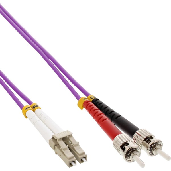 InLine® LWL Duplex Kabel, LC/ST, 50/125µm, OM4, 15m