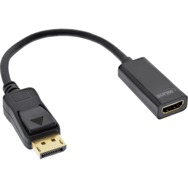 InLine® DisplayPort zu HDMI Adapterkabel mit Audio, DisplayPort Stecker auf HDMI Buchse, 4K/30Hz, sc
