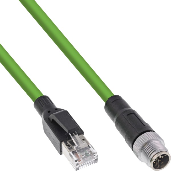InLine® Industrie Netzwerkkabel, M12 8-pin X-kodiert Stecker zu RJ45 Stecker, Cat.6A PUR, 7,5m